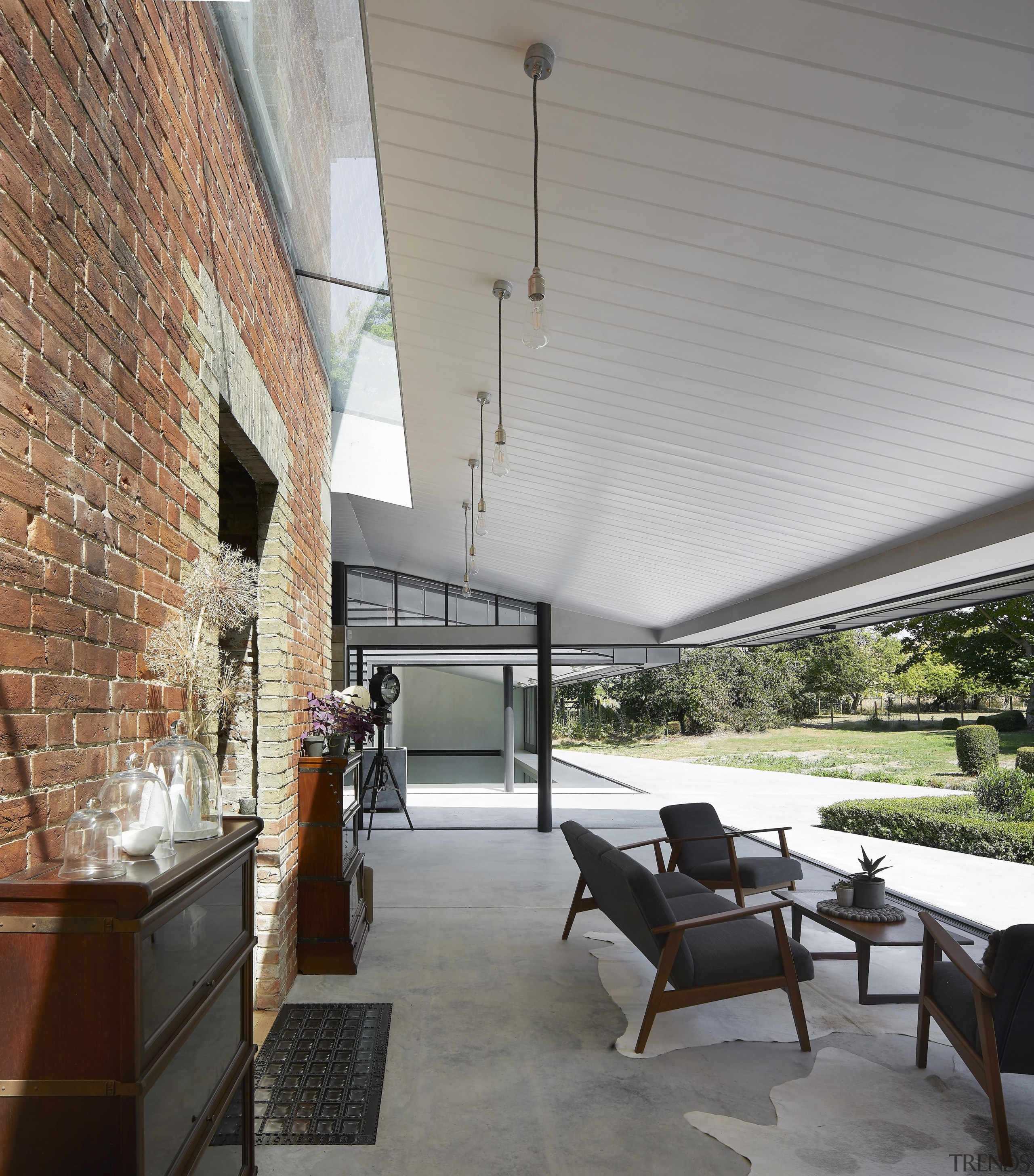 Clerestory/skylight windows signal the divide between old and 