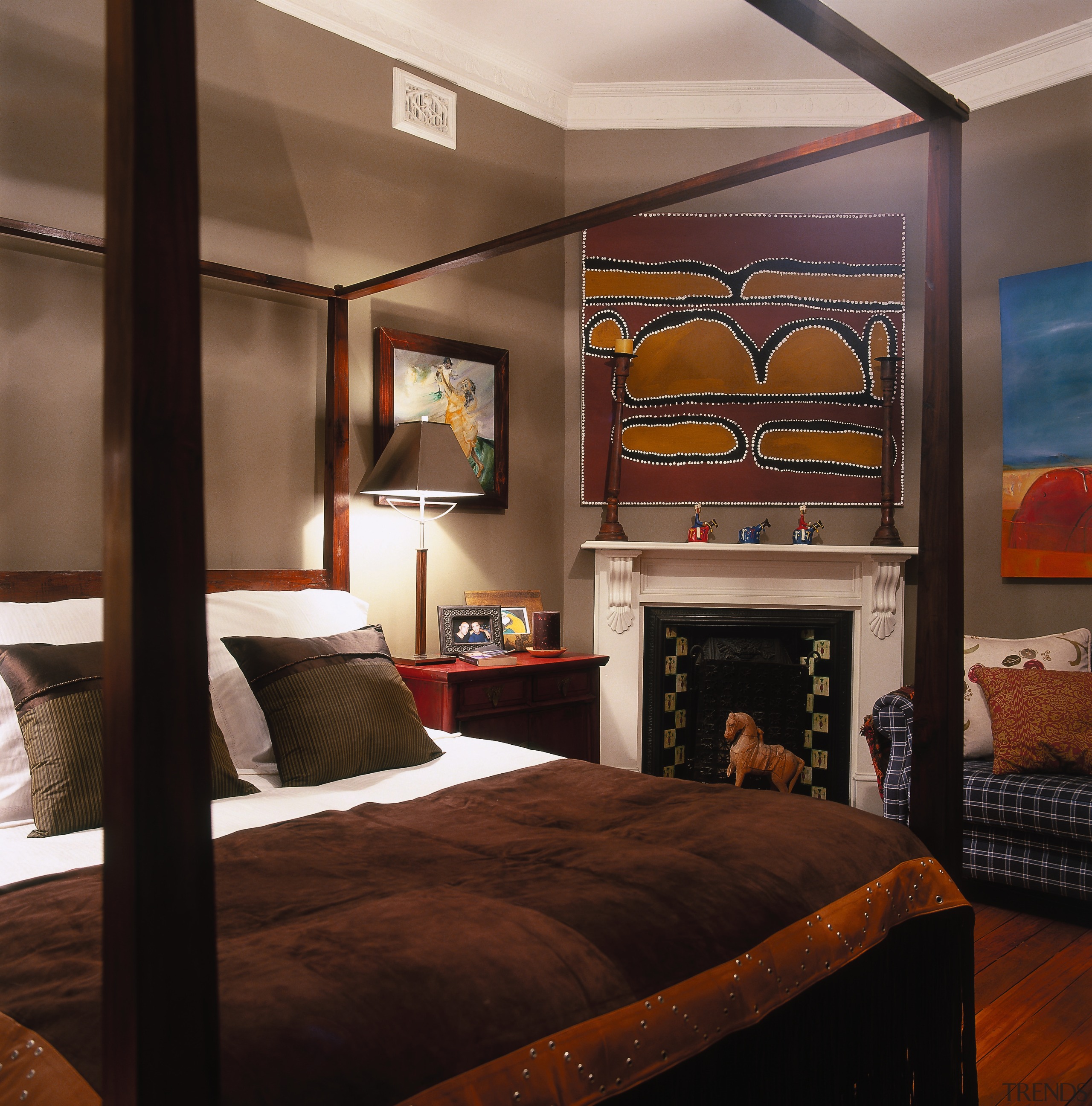 Veiw of this bedroom - Veiw of this bed frame, bedroom, ceiling, furniture, interior design, room, suite, wall, black, brown