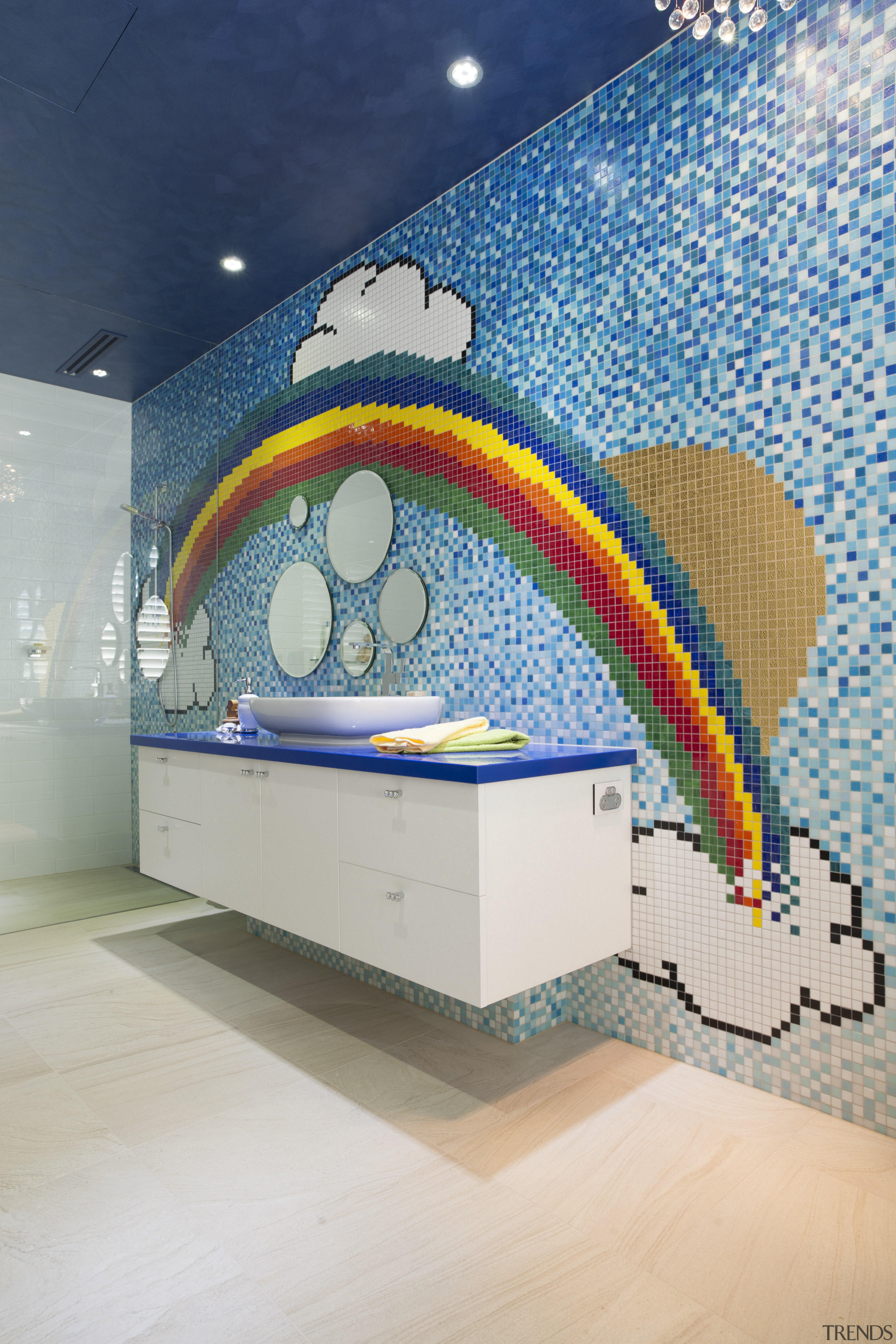 Colorful children's bathroom - Colorful children&apos;s bathroom - ceiling, design, interior design, product design, wall, gray