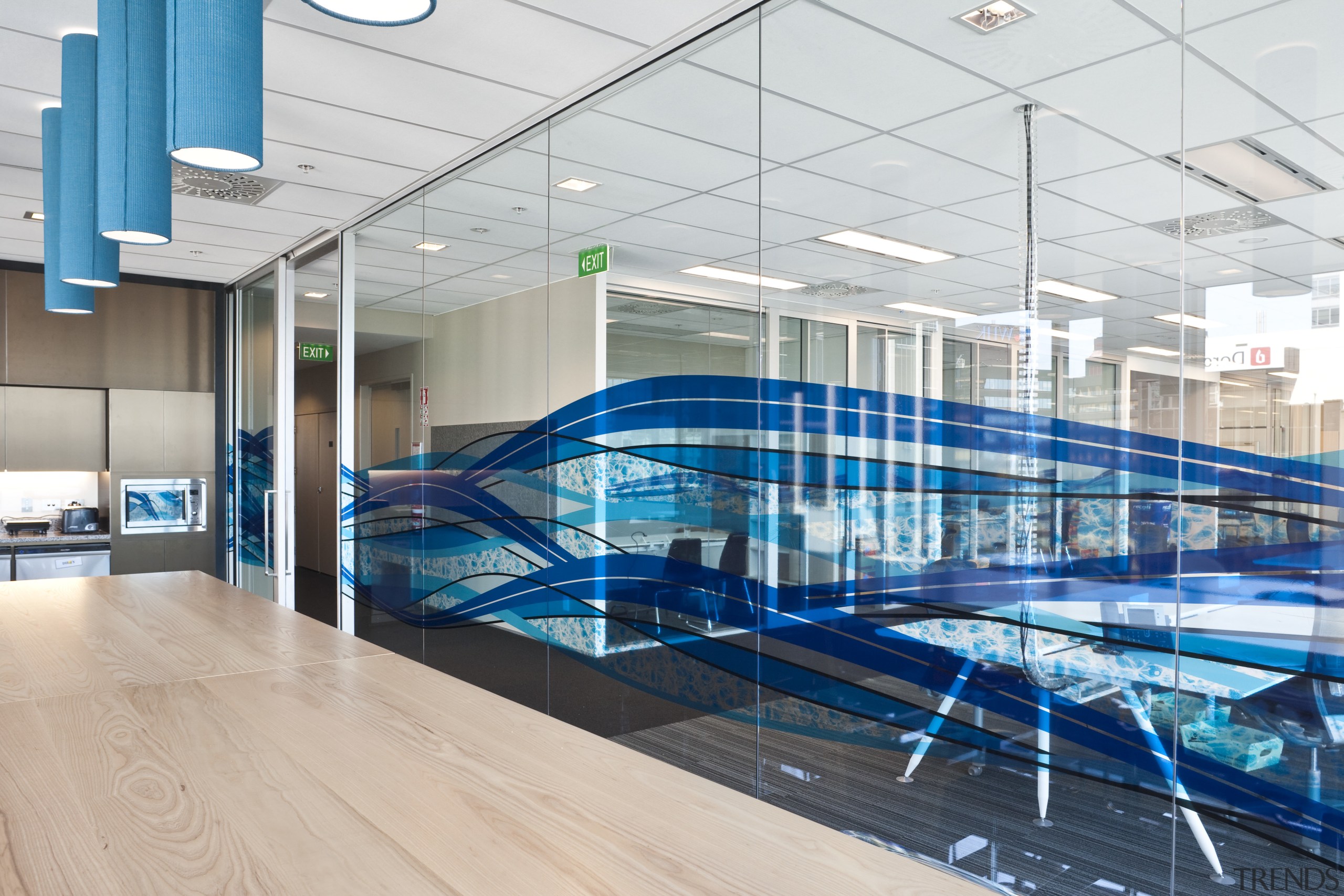 View of office spaces at the Deloitte Centre architecture, commercial building, condominium, corporate headquarters, daylighting, glass, headquarters, leisure, leisure centre, lobby, real estate, structure, swimming pool, gray, white