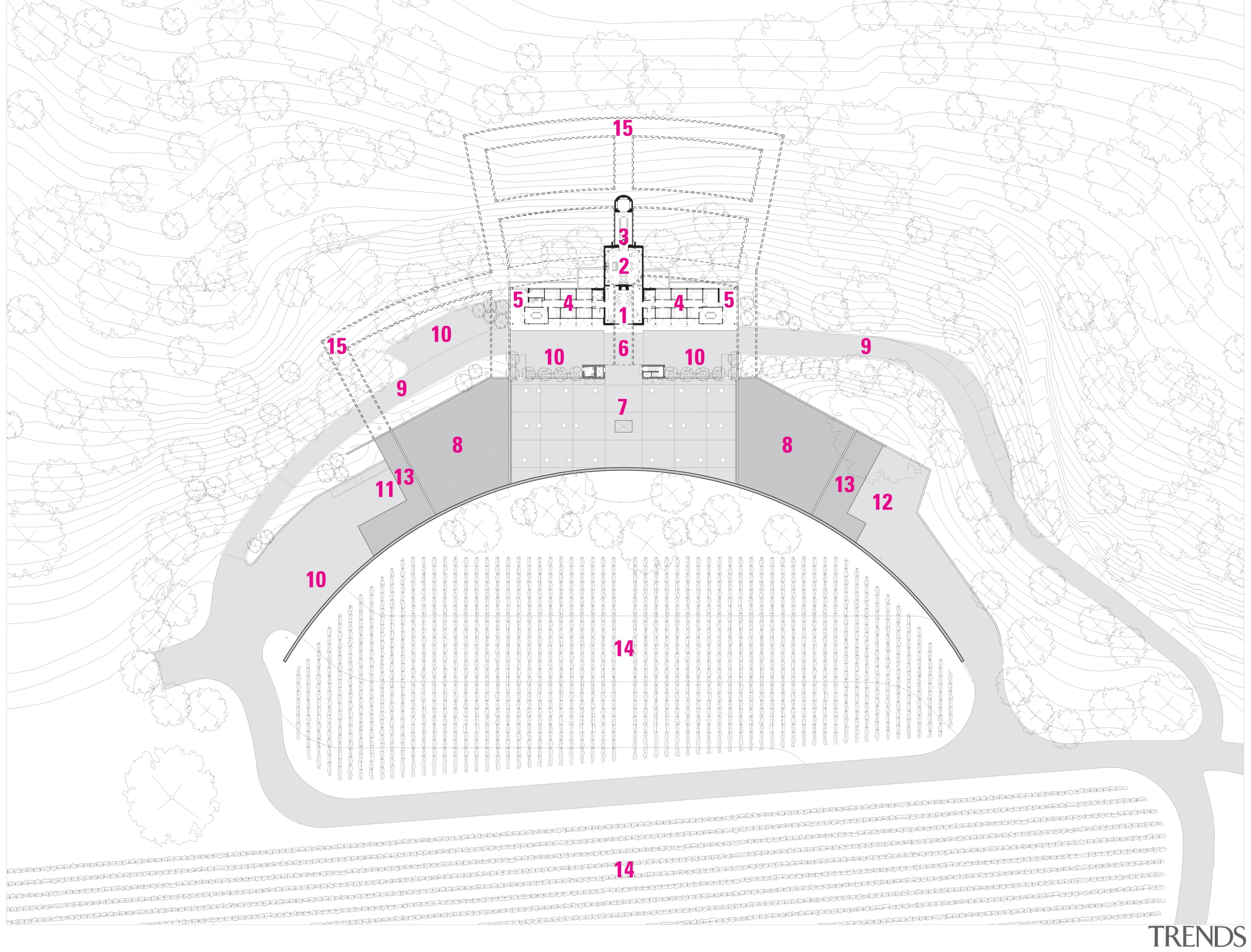 plan of the vineyard - plan of the architecture, area, design, diagram, font, line, pattern, pink, product, product design, structure, white