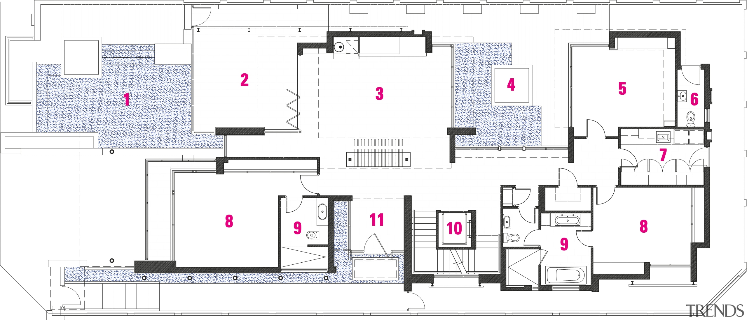 This home was designed by Jason Saunders of architecture, area, design, diagram, floor plan, line, plan, product, product design, structure, white