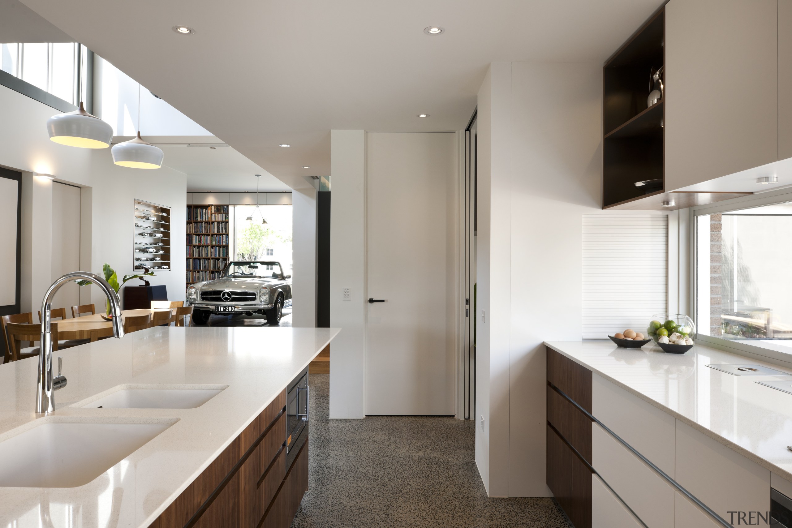 Contemporary open-plan family kitchen - Contemporary open-plan family architecture, cabinetry, countertop, cuisine classique, home, interior design, kitchen, property, real estate, room, gray