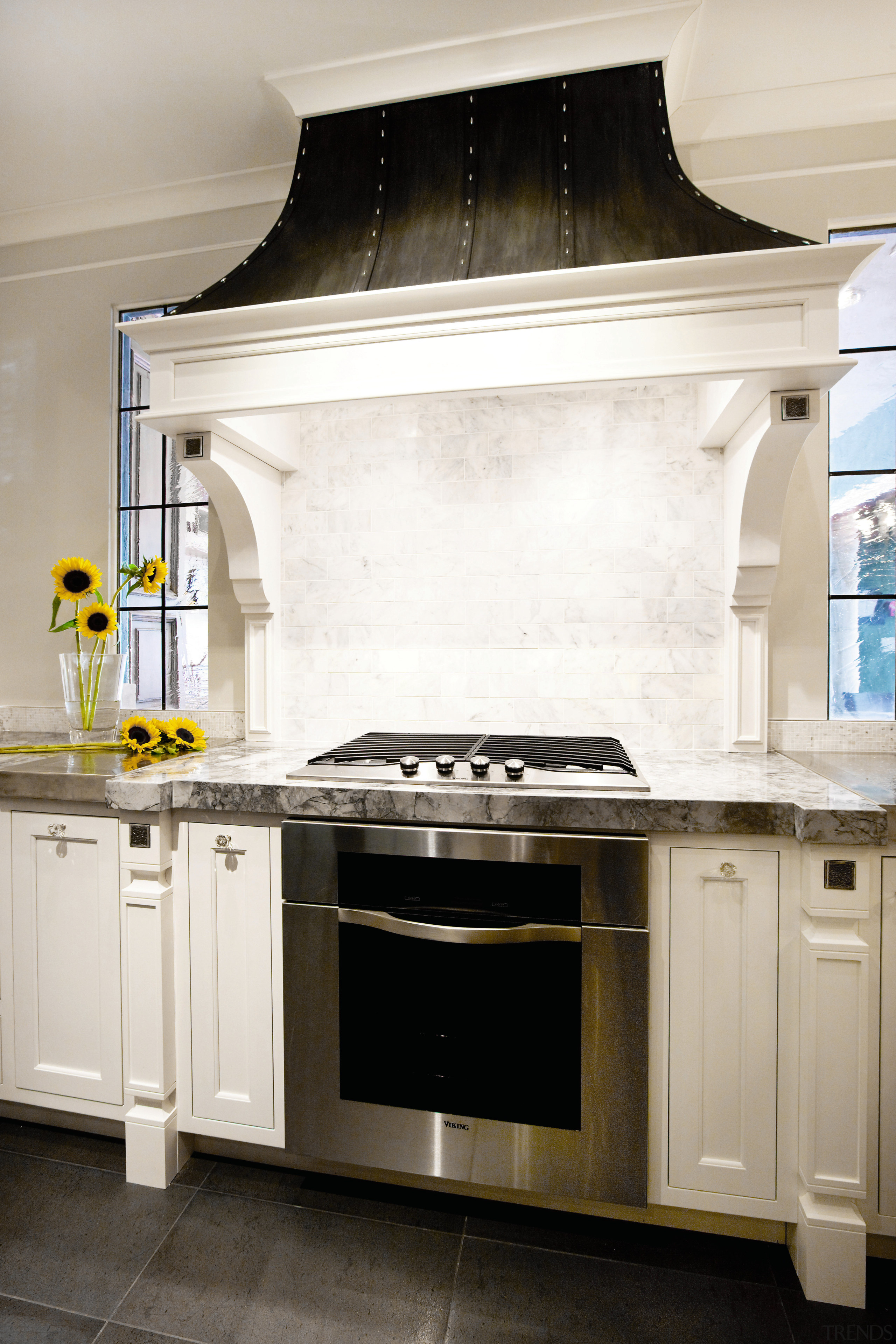 View of a kitchen designed by Drury Design cabinetry, countertop, cuisine classique, home appliance, interior design, kitchen, kitchen appliance, kitchen stove, room, white