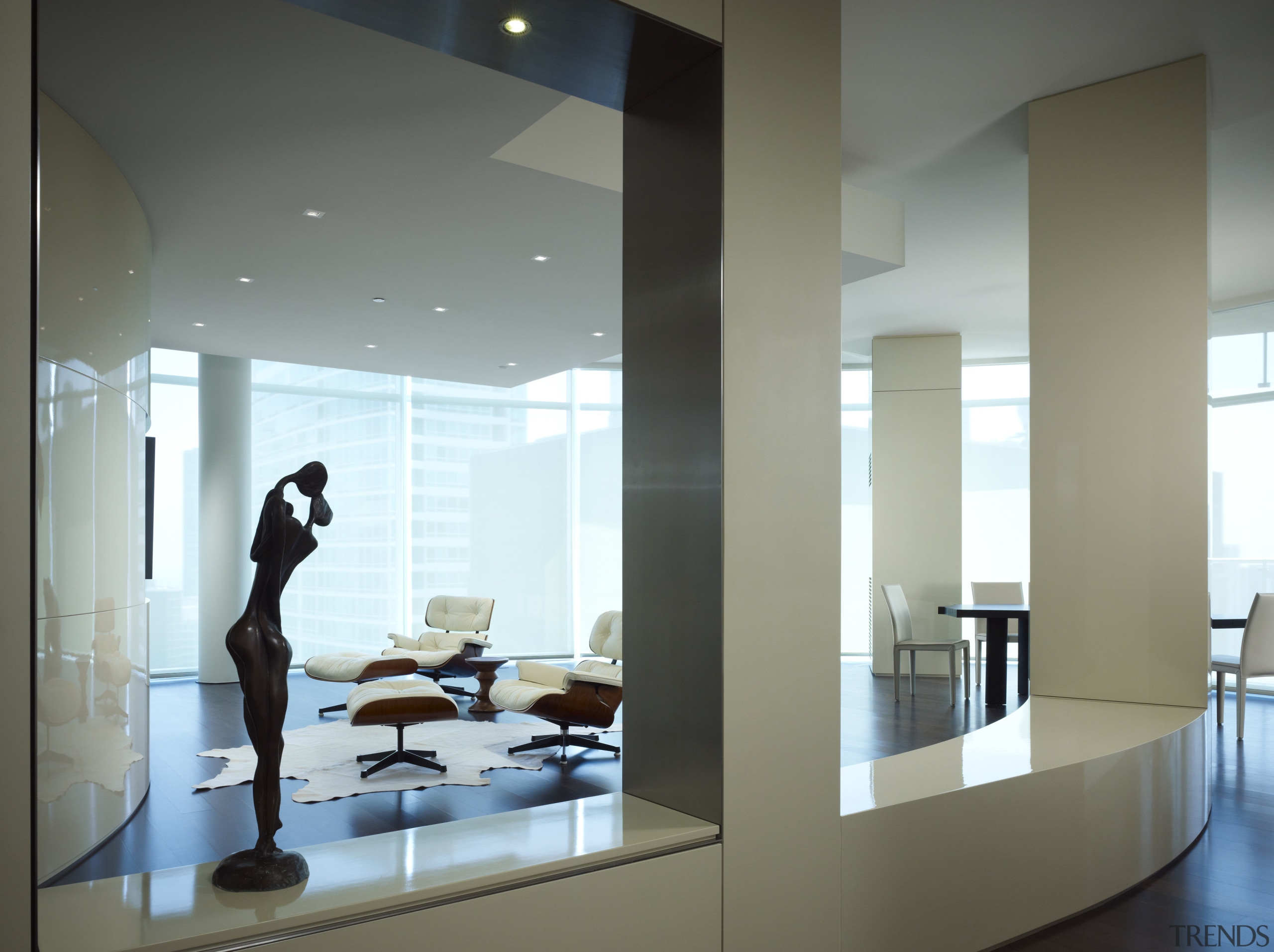 View of the condominium with warm chocolate hickory glass, interior design, window, gray