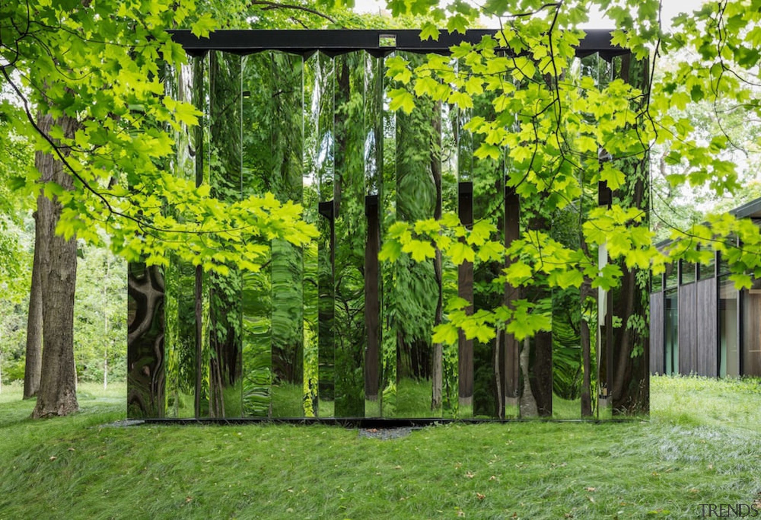 Another view of the shimmering out building - biome, flora, flower, garden, grass, leaf, plant, tree, woodland, green