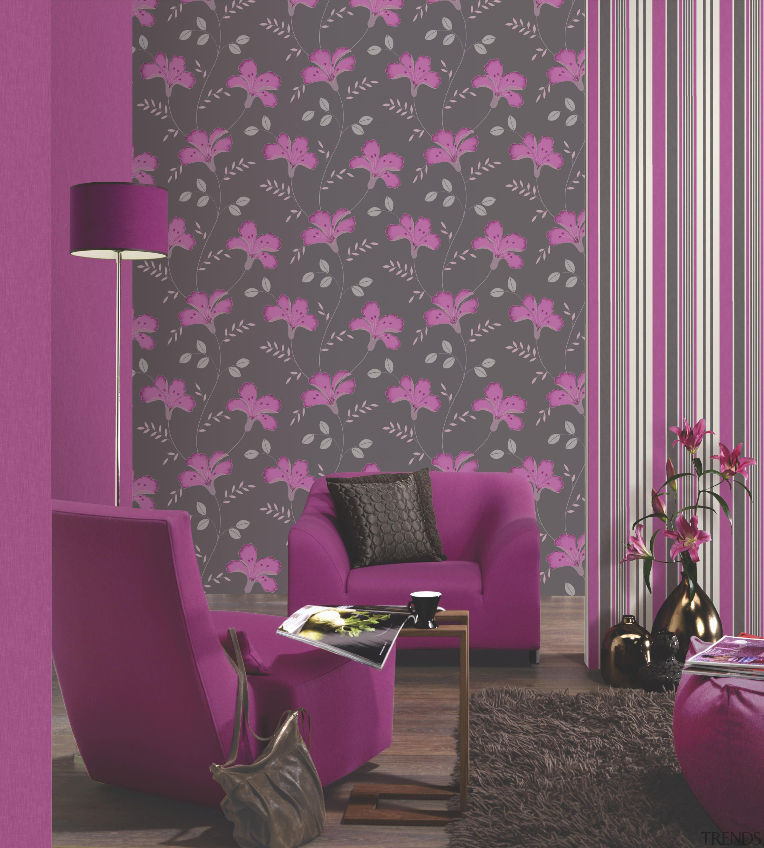 Jewel curtain, interior design, magenta, pattern, pink, purple, violet, wall, wallpaper, window covering, gray, purple