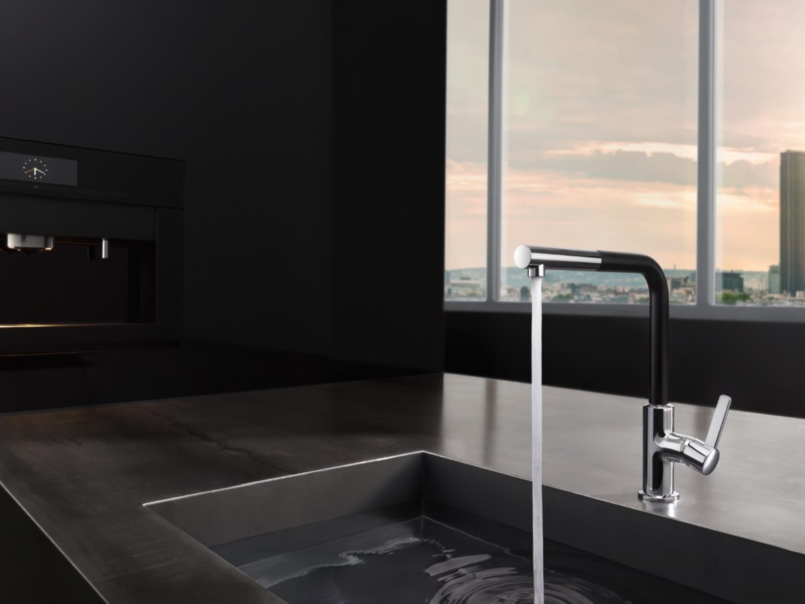 KLUDI L-INE 03 - KLUDI L-INE 03 - angle, bathroom, countertop, floor, interior design, plumbing fixture, sink, tap, tile, black