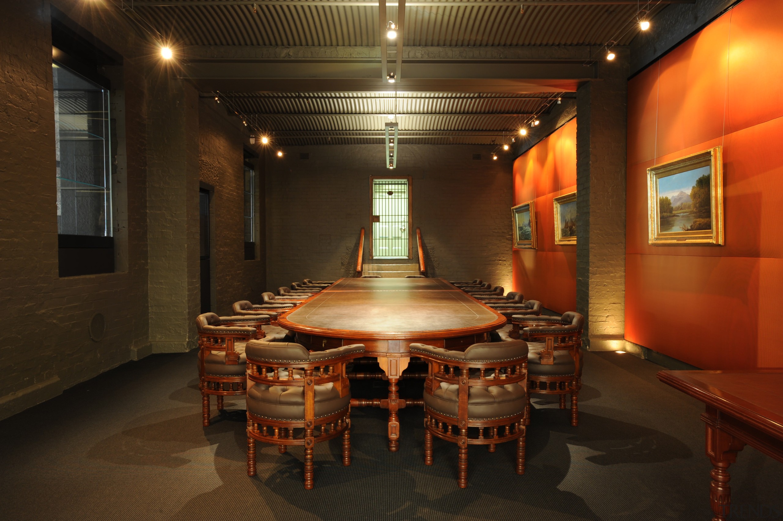 View of the renovated Sydney town hall featuring café, ceiling, dining room, interior design, lighting, restaurant, table, brown