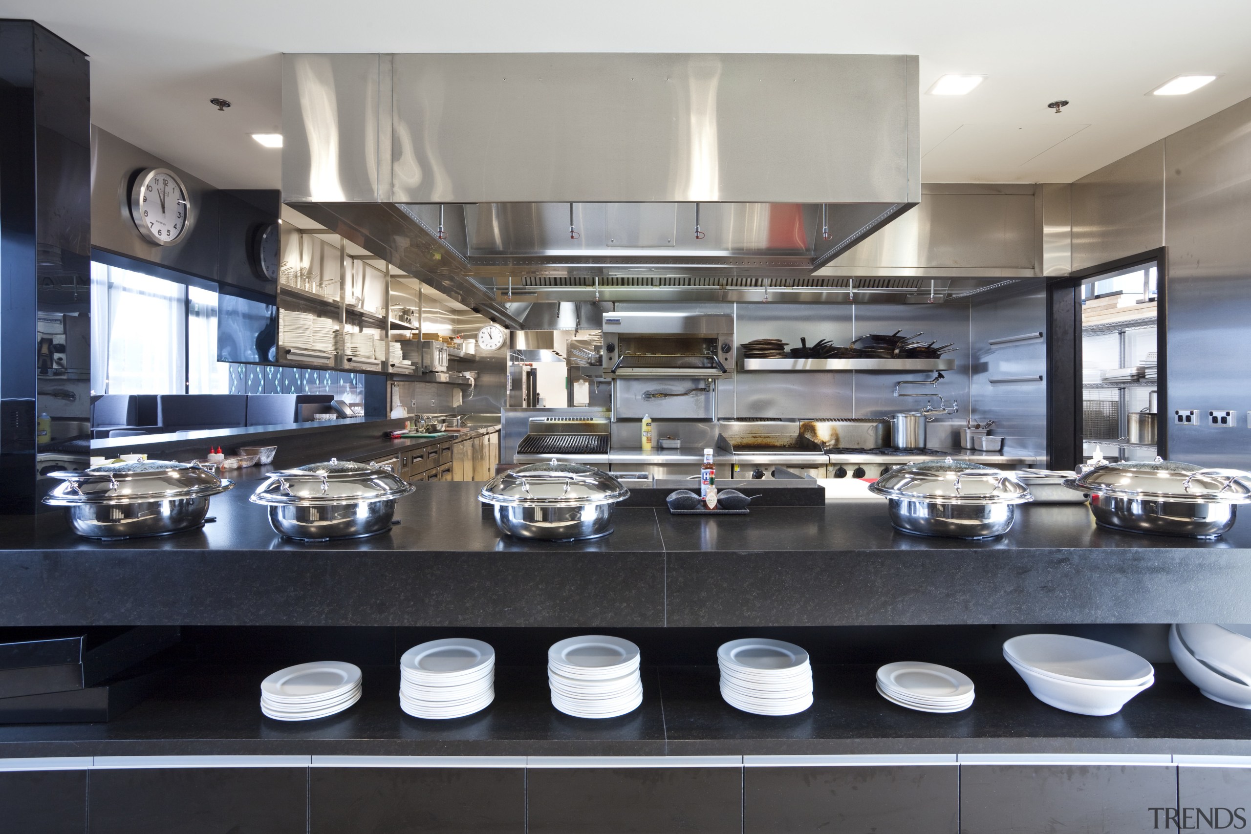 Kitchen at the Novotel Auckland Airport. - Kitchen countertop, interior design, kitchen, gray, black