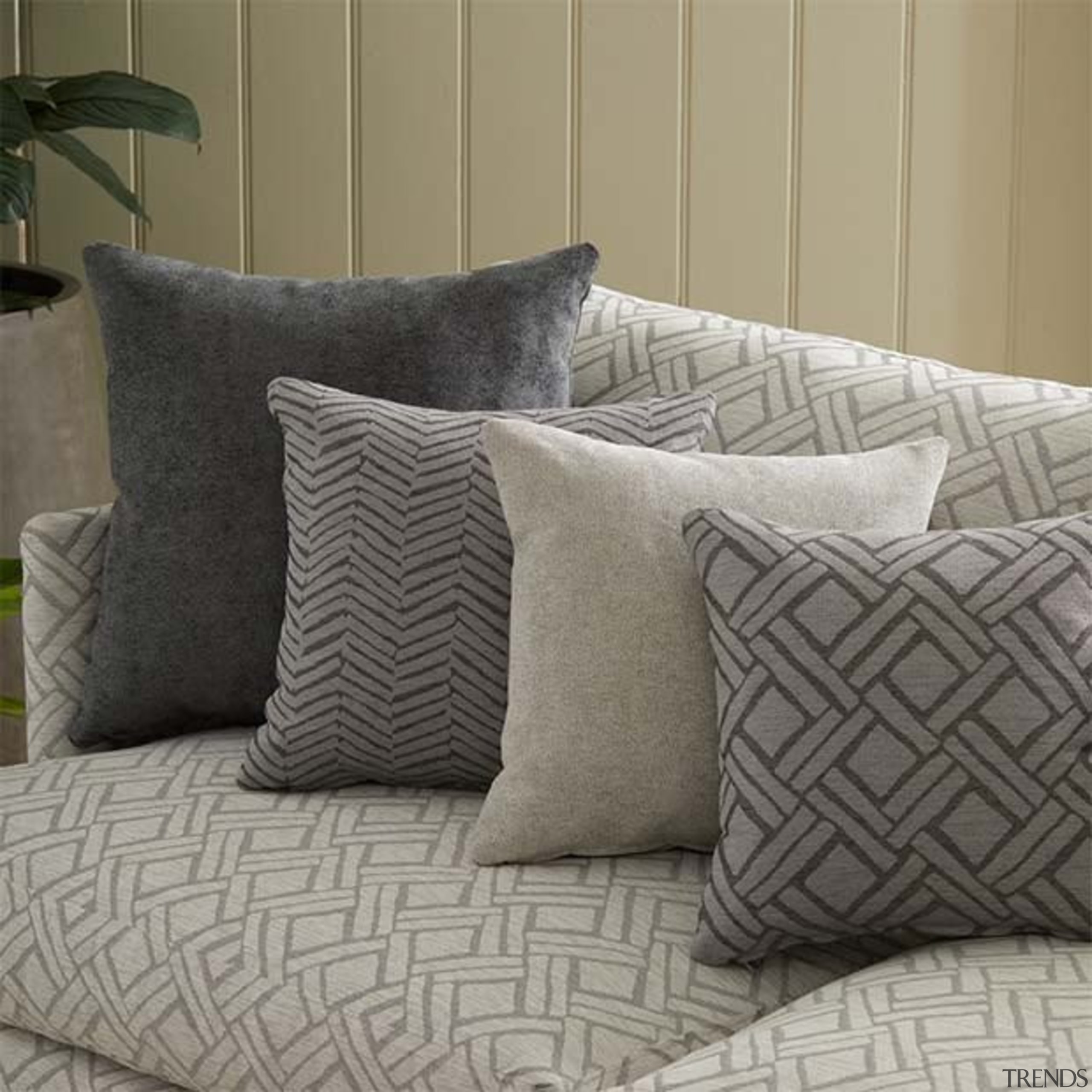 Tavi.tag.6 - bed | bed frame | bed bed, bed frame, bed sheet, couch, cushion, duvet cover, furniture, linens, living room, pillow, textile, throw pillow, gray