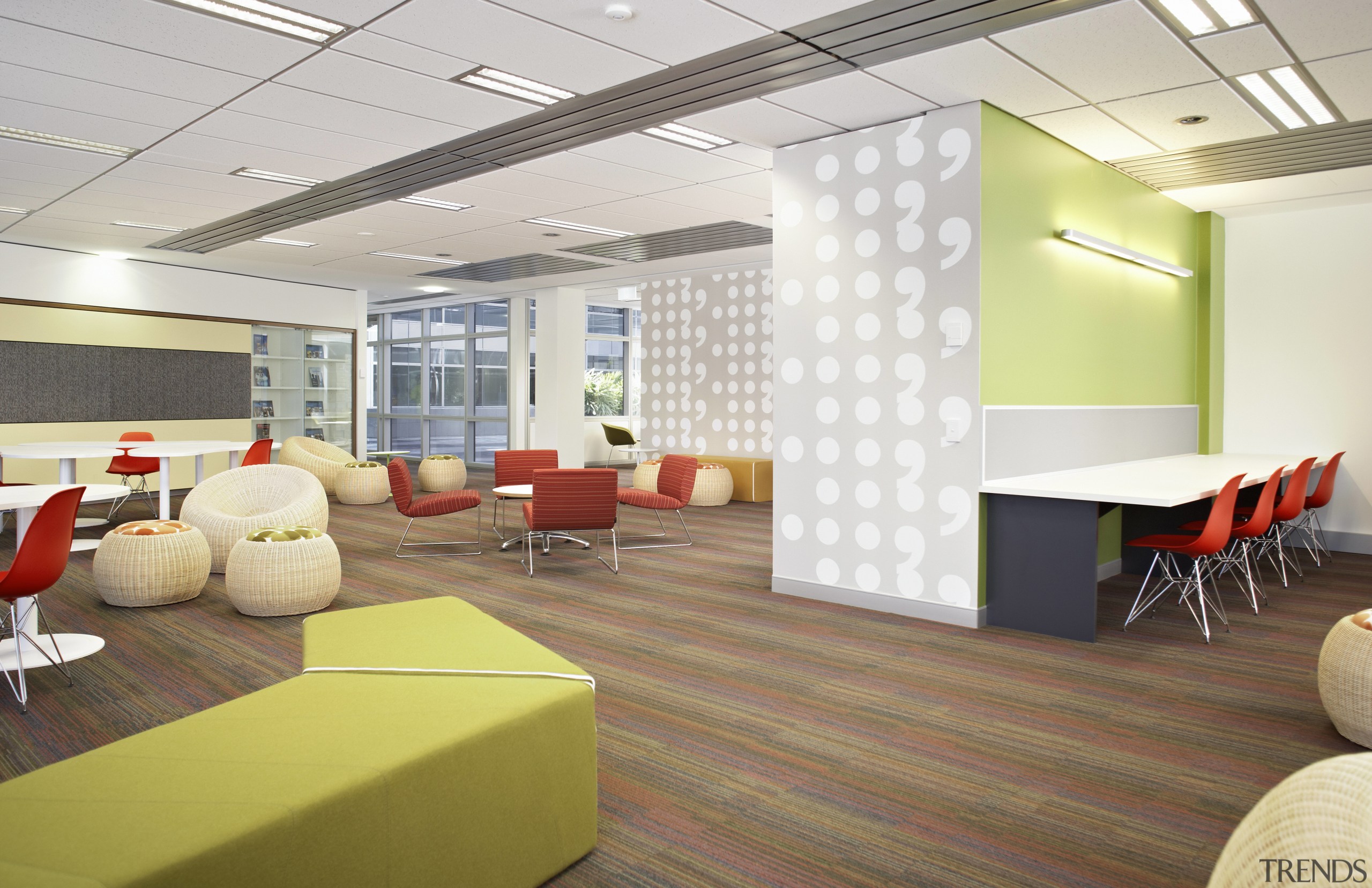 View of the new University of Western Australia's ceiling, conference hall, floor, flooring, interior design, lobby, office, real estate, white