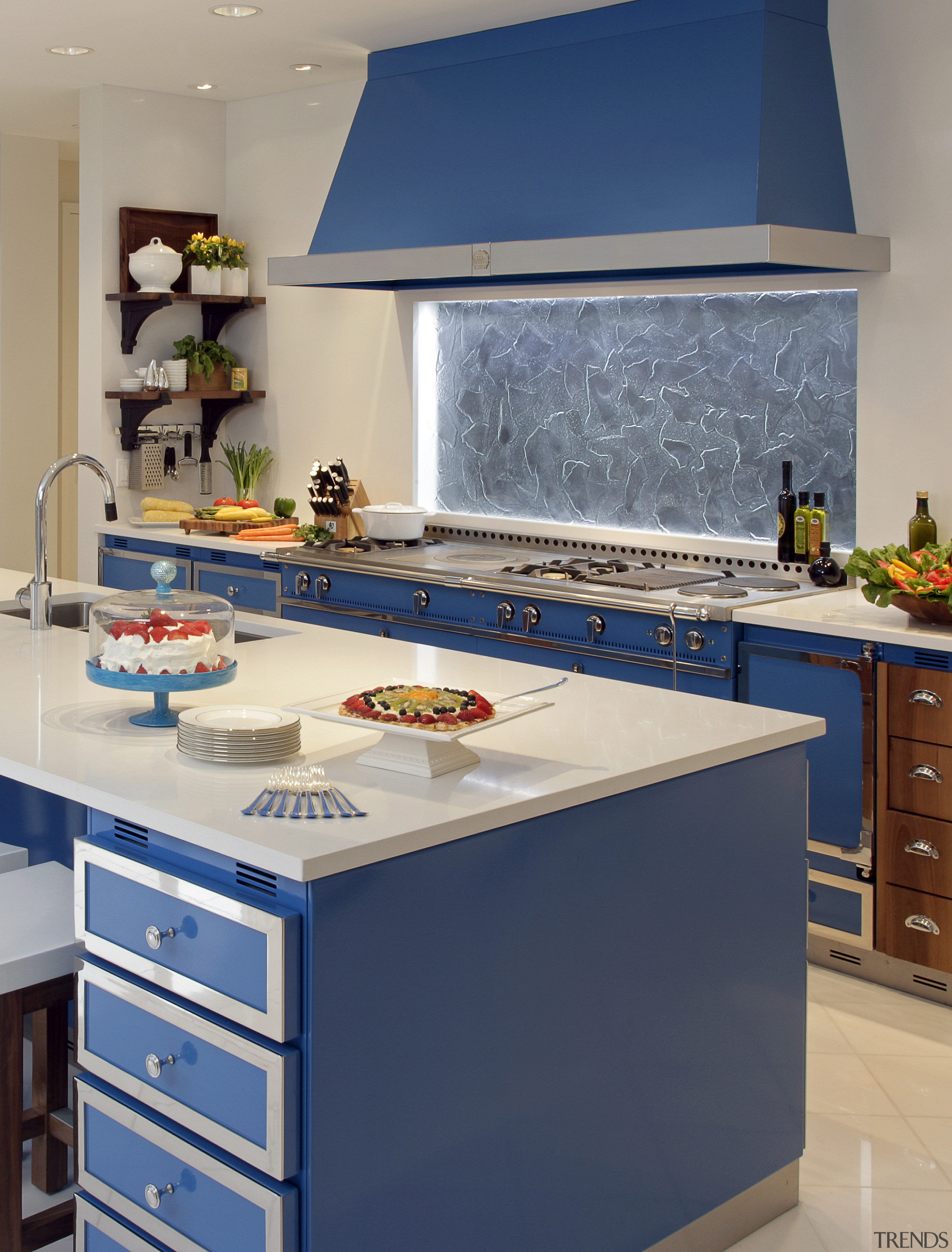 View of kitchen designed by Bon Marche Interiors countertop, interior design, kitchen, room, gray, blue