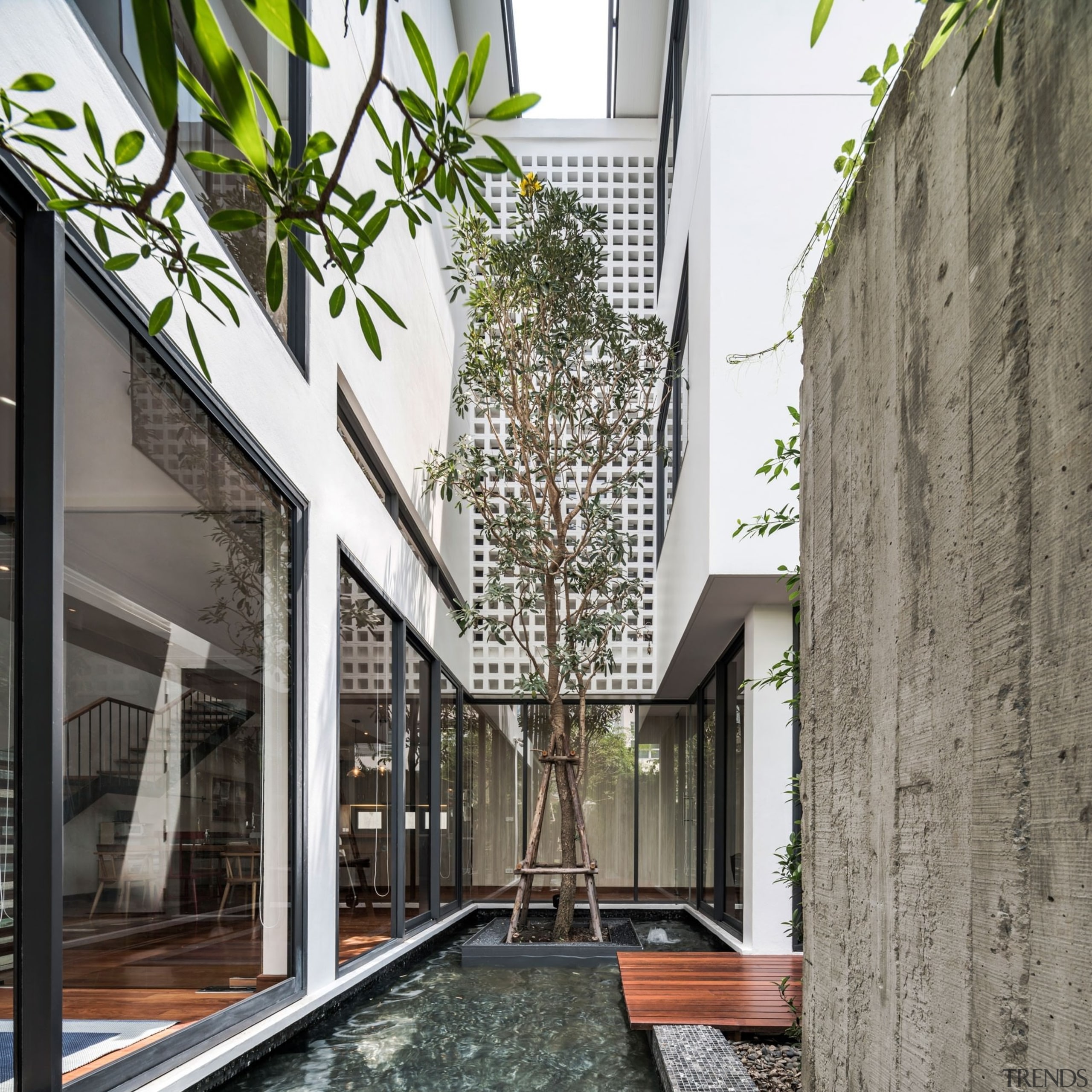Another view of the open space within the architecture, building, condominium, courtyard, facade, house, property, real estate, residential area, gray, white