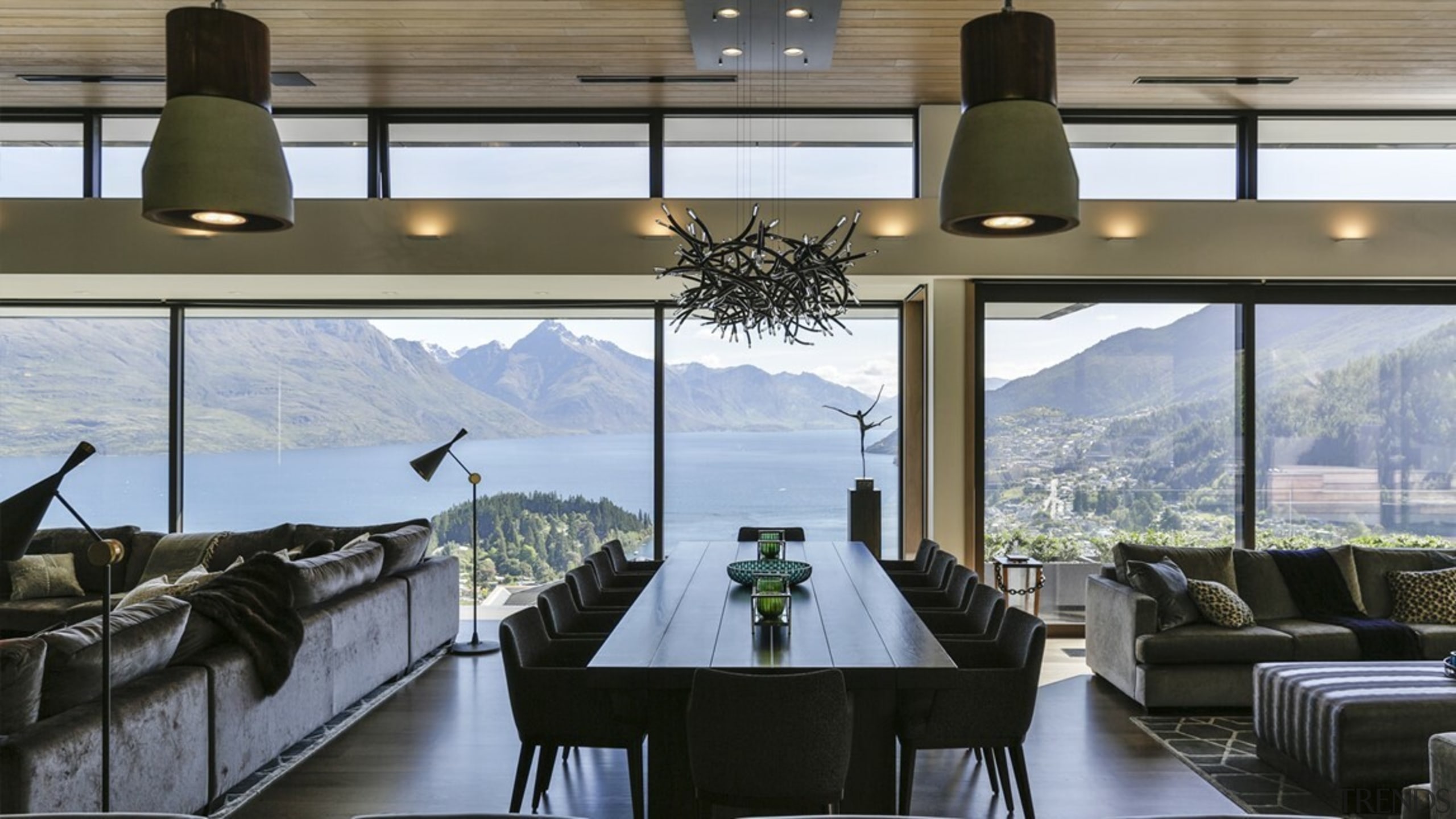 Living room – clear views meet high-spec insulation 