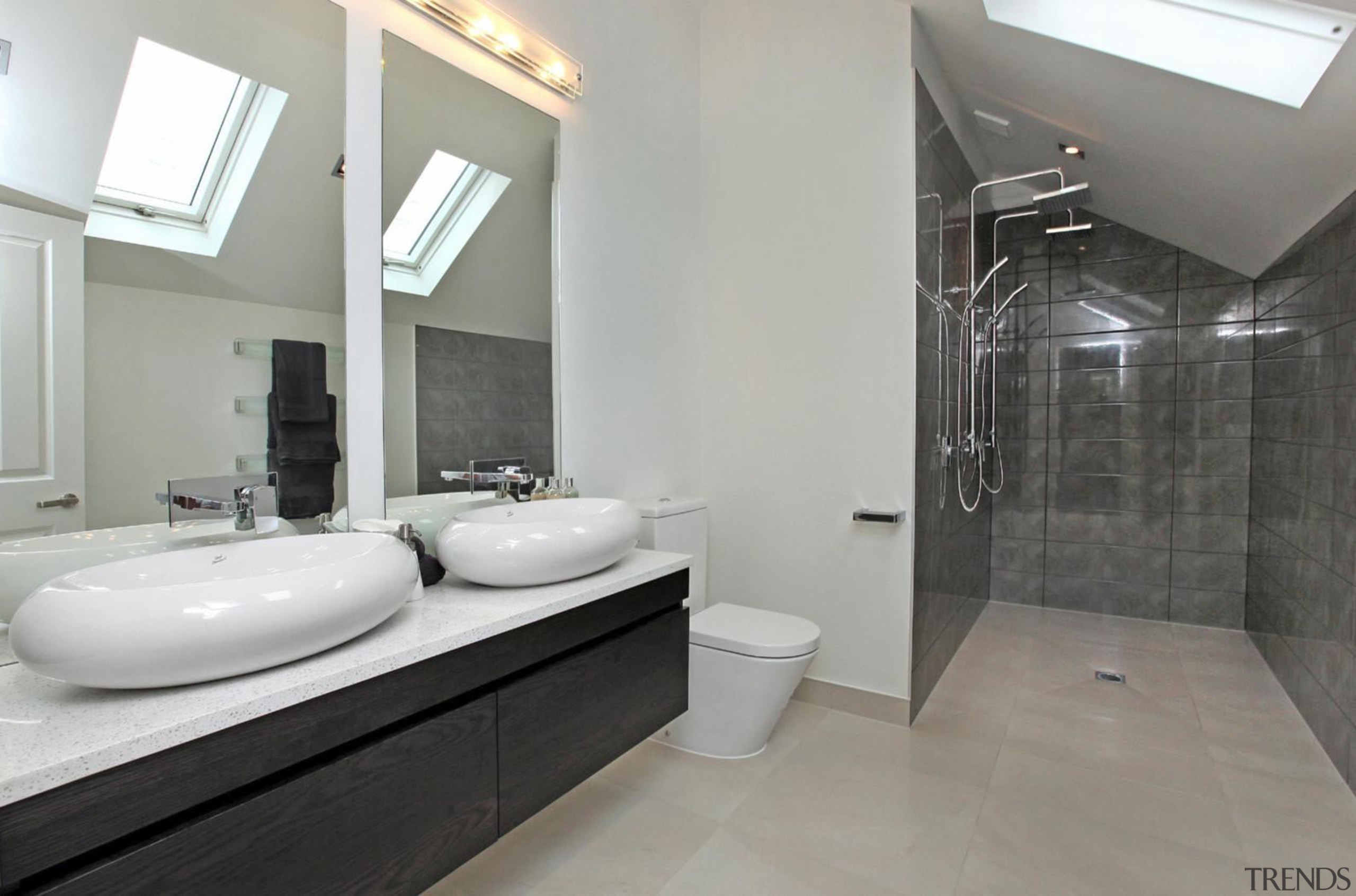 32 Rose Rd Origami grey floral bathroom wall bathroom, floor, interior design, property, real estate, room, tile, gray