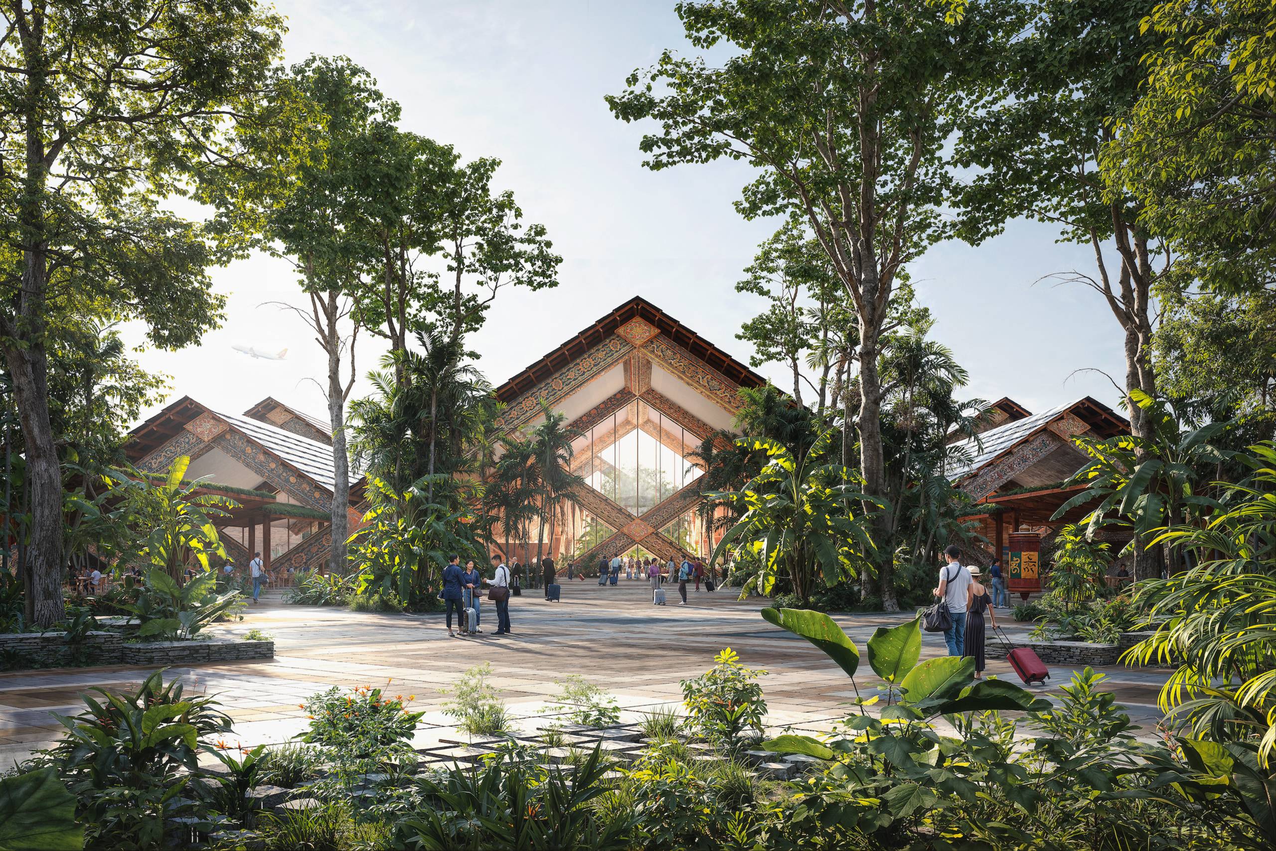 GLU Gelephu Airport concept – Entrance Plaza with 