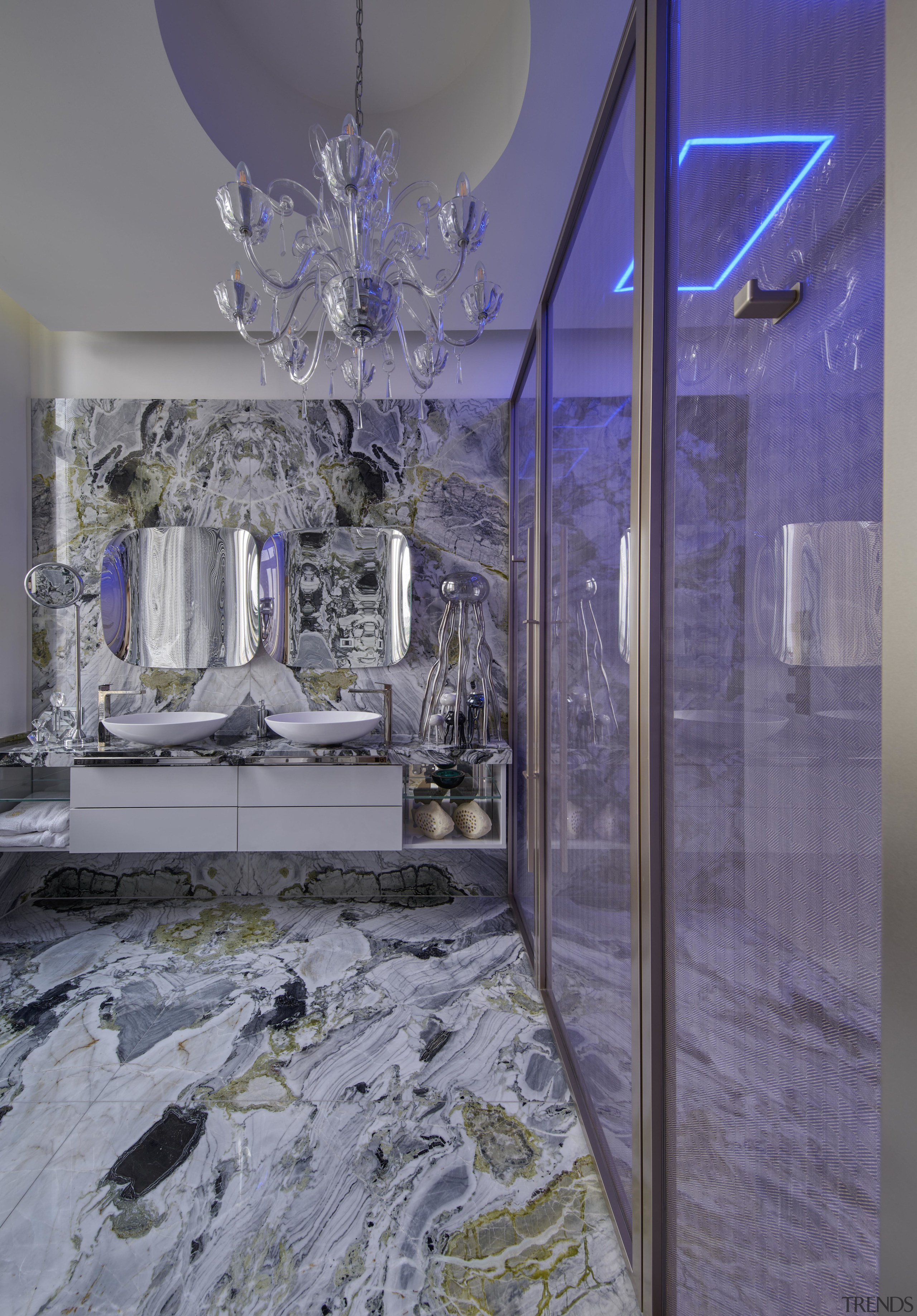 The sumptuous master bathroom includes a bespoke wardrobe 