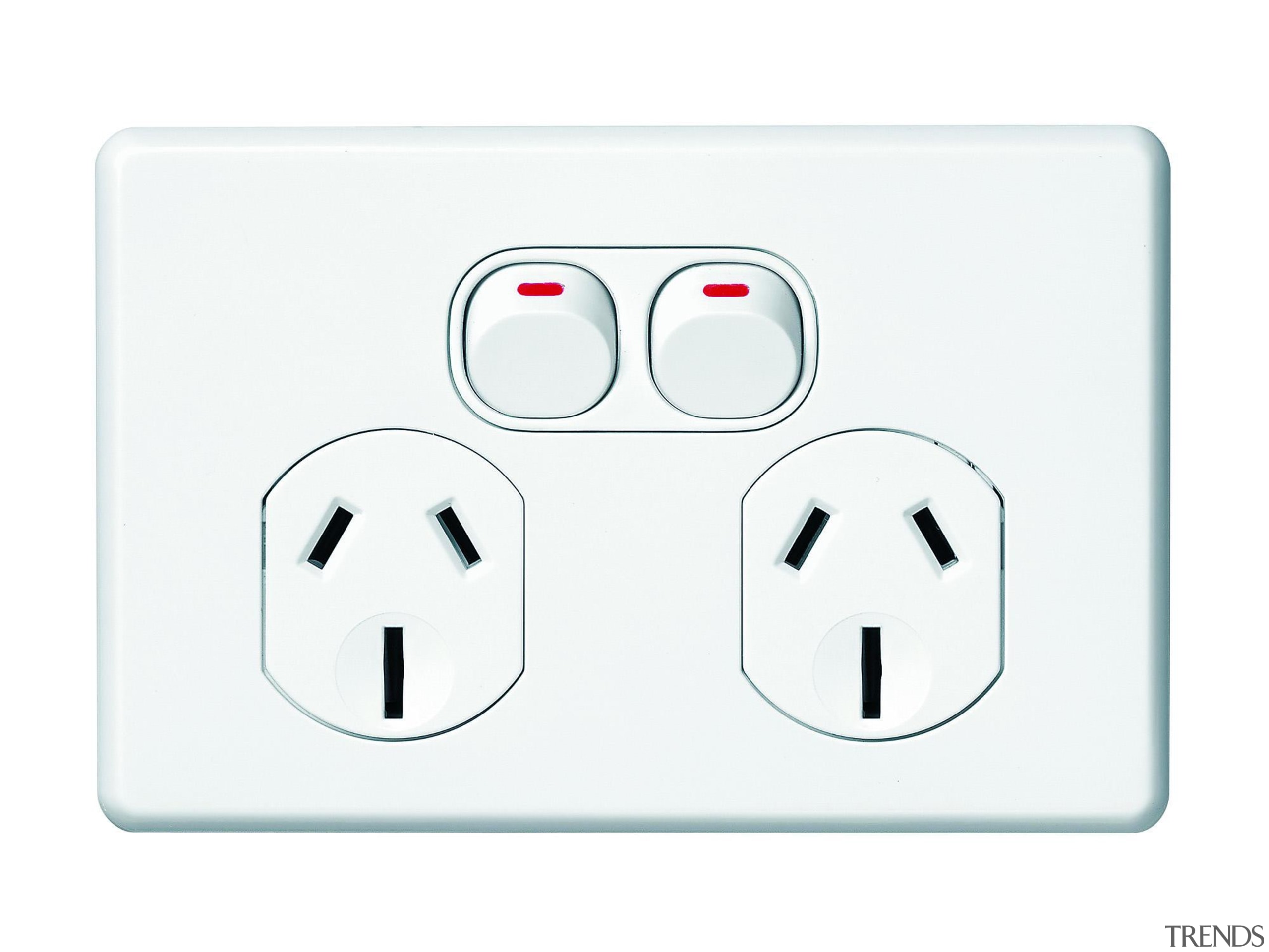 Slimline Series double horizontal socket - SC2025 - ac power plugs and socket outlets, technology, white