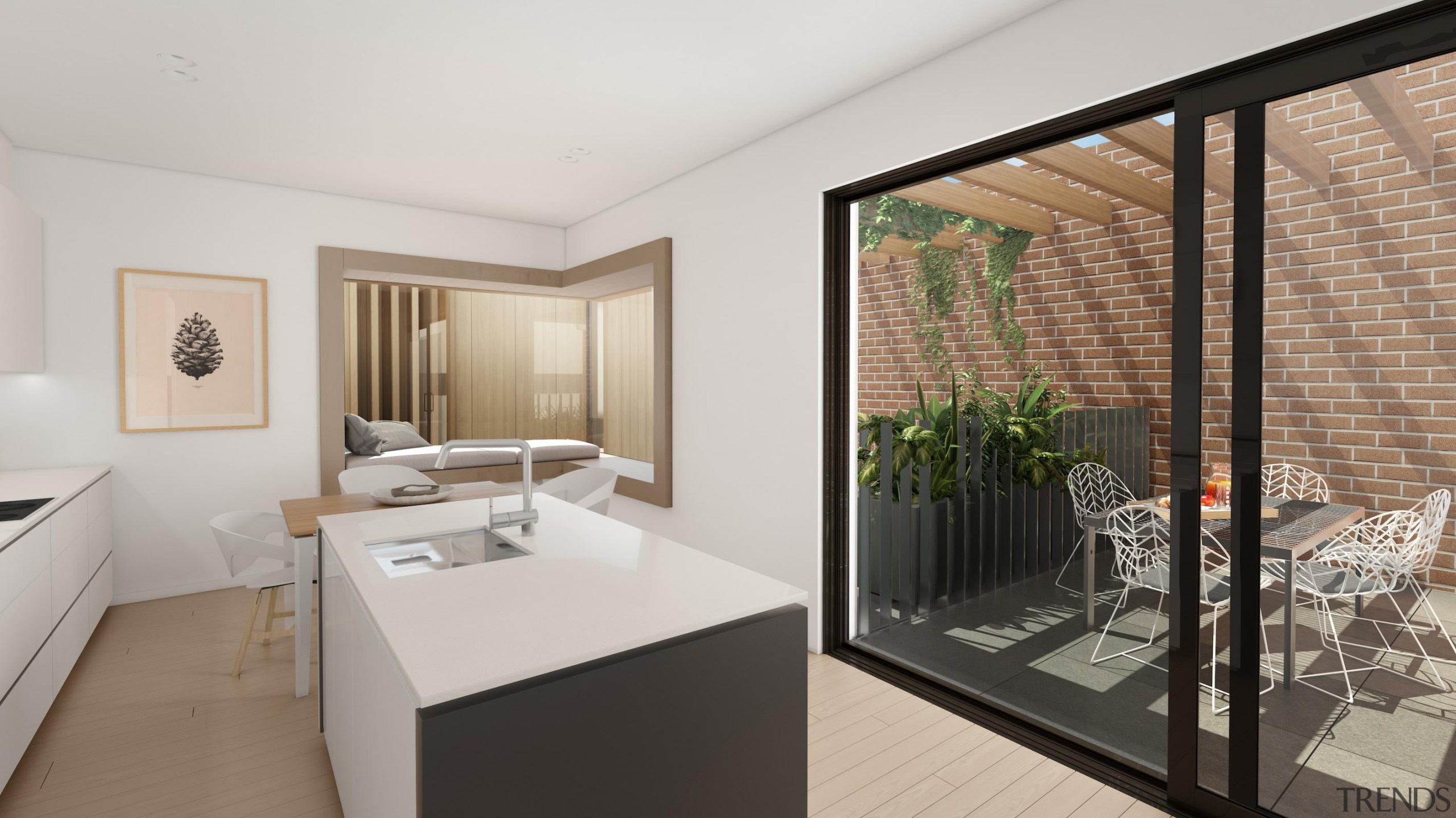 The first stage of Wynyard Central is an architecture, interior design, real estate, window, gray