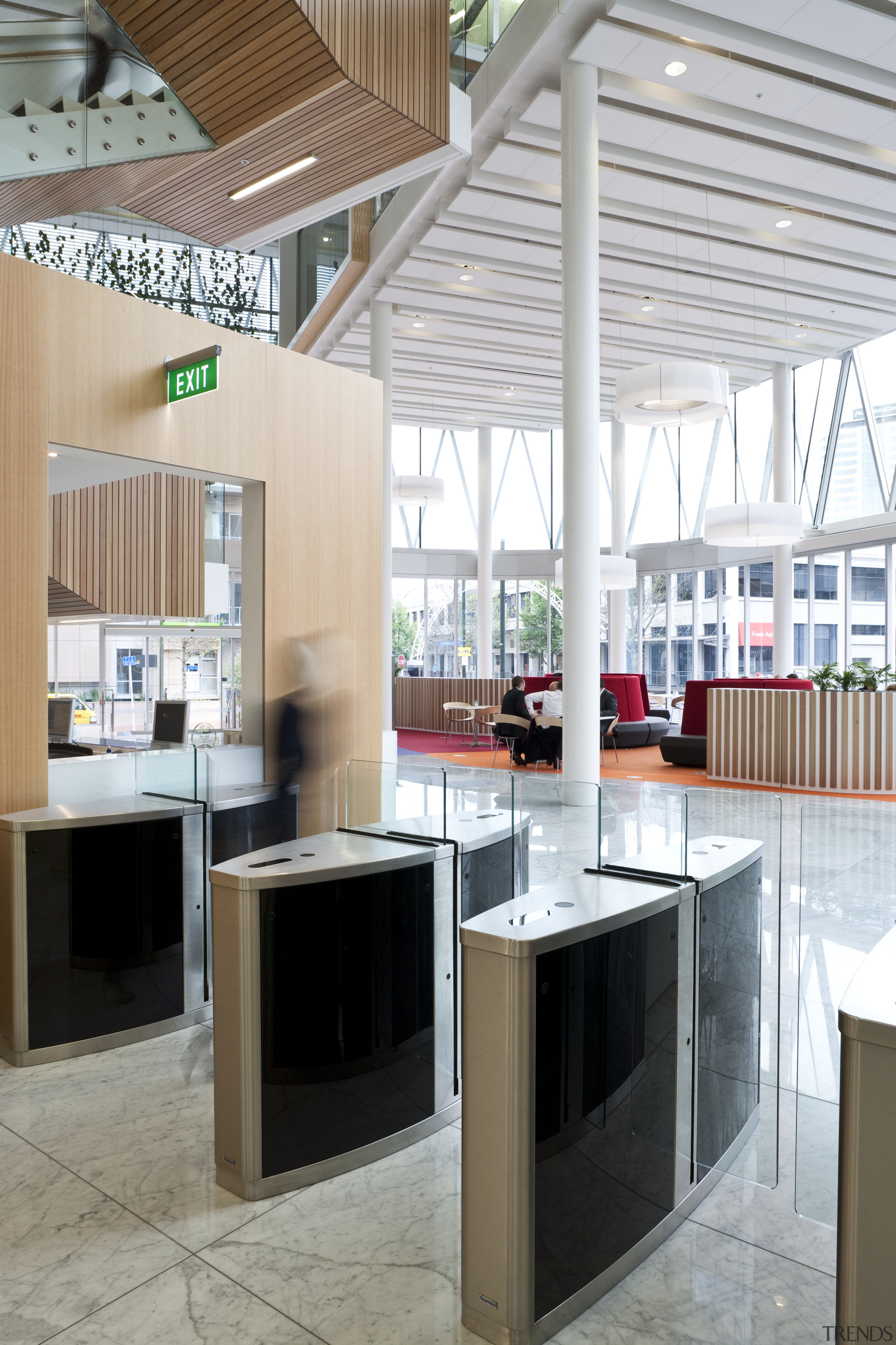 SpeedStile was installed by Gunnebo for secure access architecture, furniture, interior design, table, white