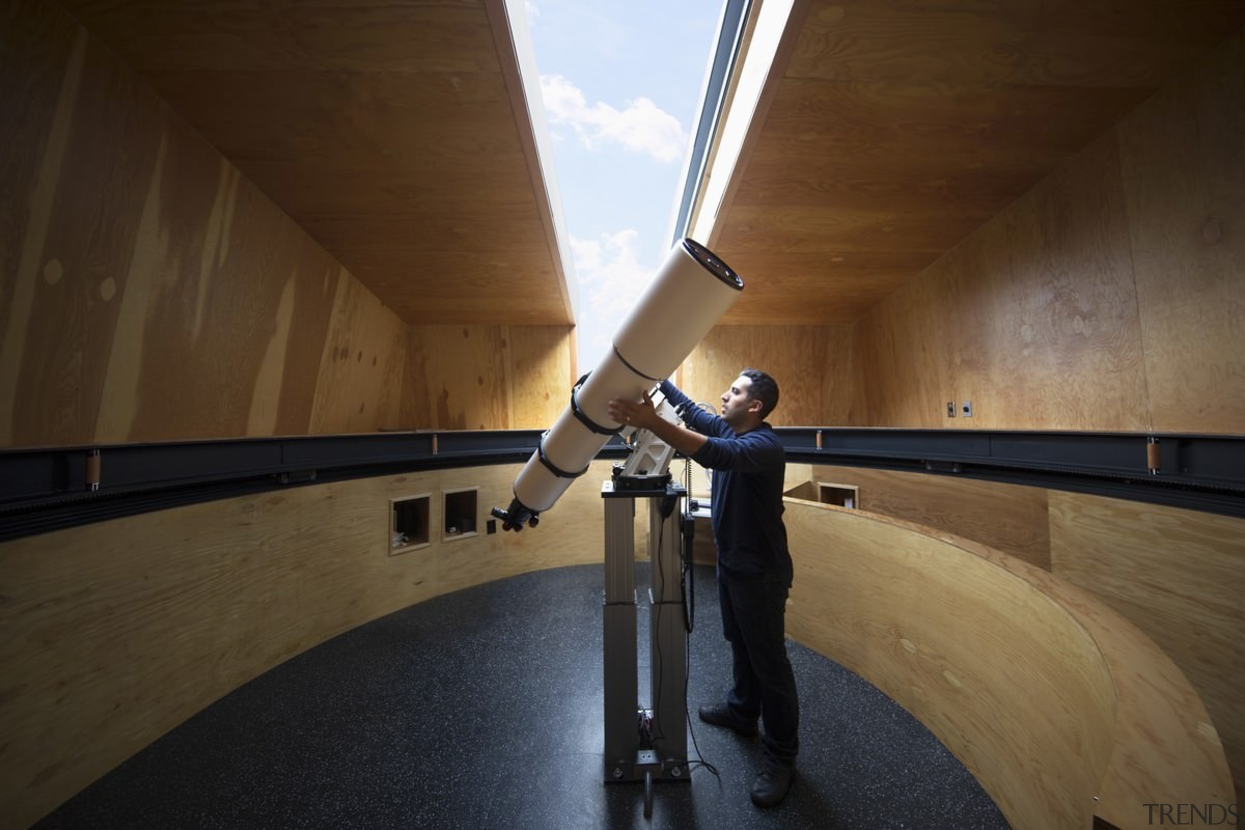 Inside the observatory - Inside the observatory - architecture, daylighting, tourist attraction, wood, brown