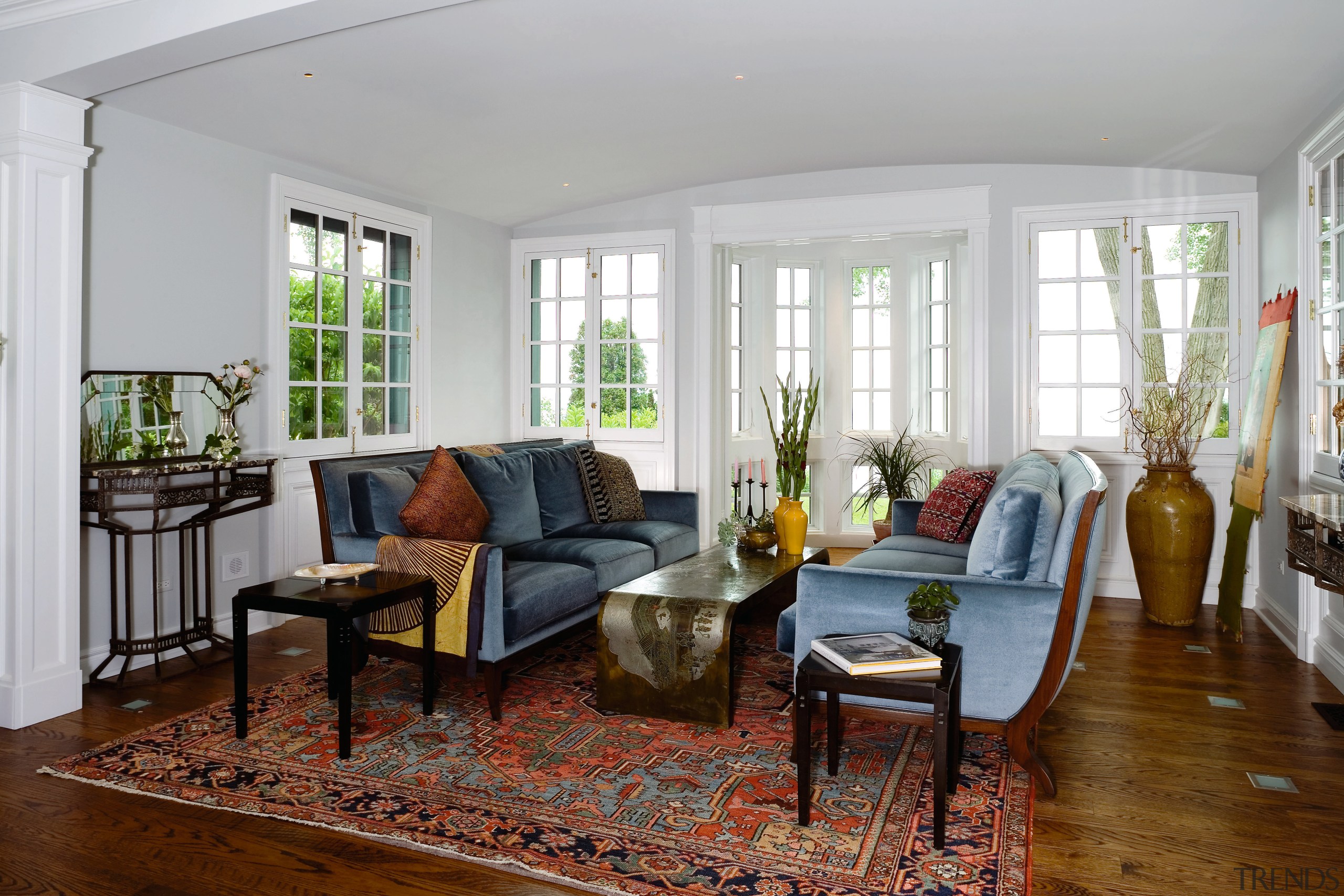 A view of the living area, wooden flooring ceiling, dining room, estate, home, house, interior design, living room, property, real estate, room, window, gray, brown