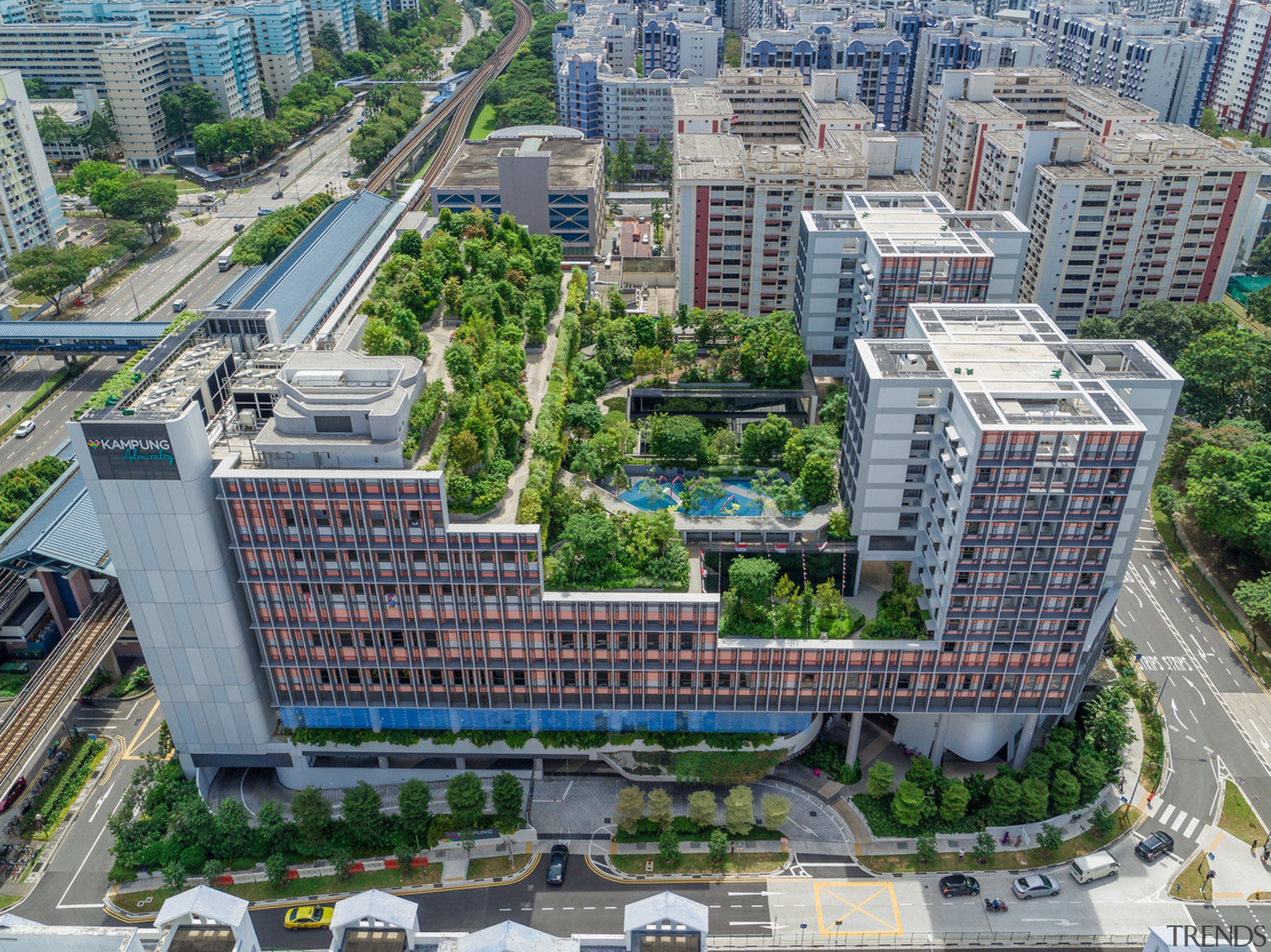 Kampung Admiralty 2 - aerial photography | bird's aerial photography, bird's eye view, building, city, cityscape, condominium, metropolis, metropolitan area, mixed use, neighbourhood, real estate, residential area, skyscraper, suburb, tower block, urban area, urban design, gray