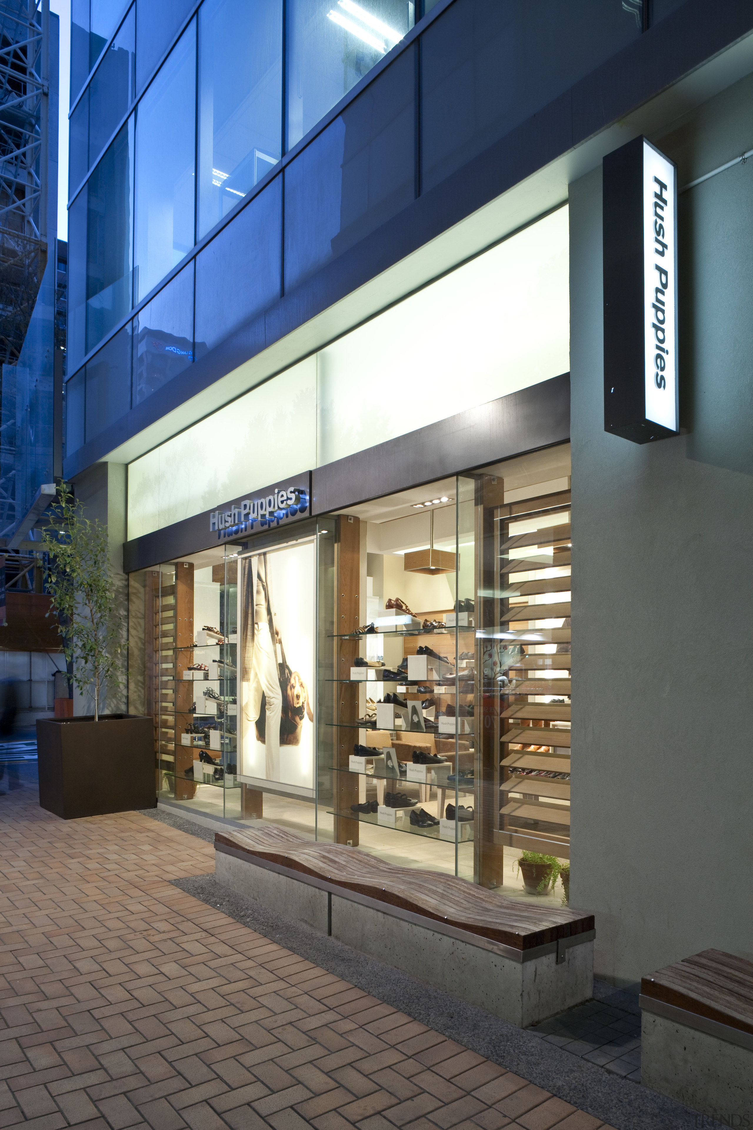 external shop view of chews lane development. By building, facade