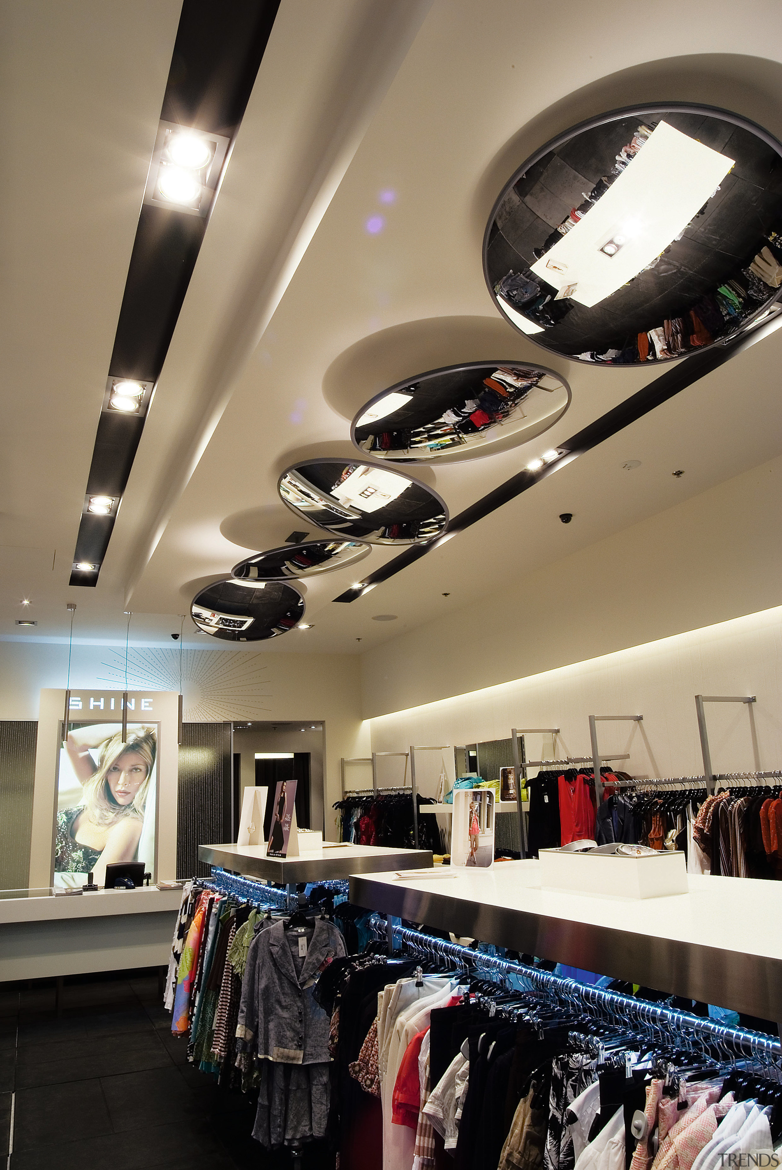 A view of a shop in Sylvia Park ceiling, design, interior design, brown, black