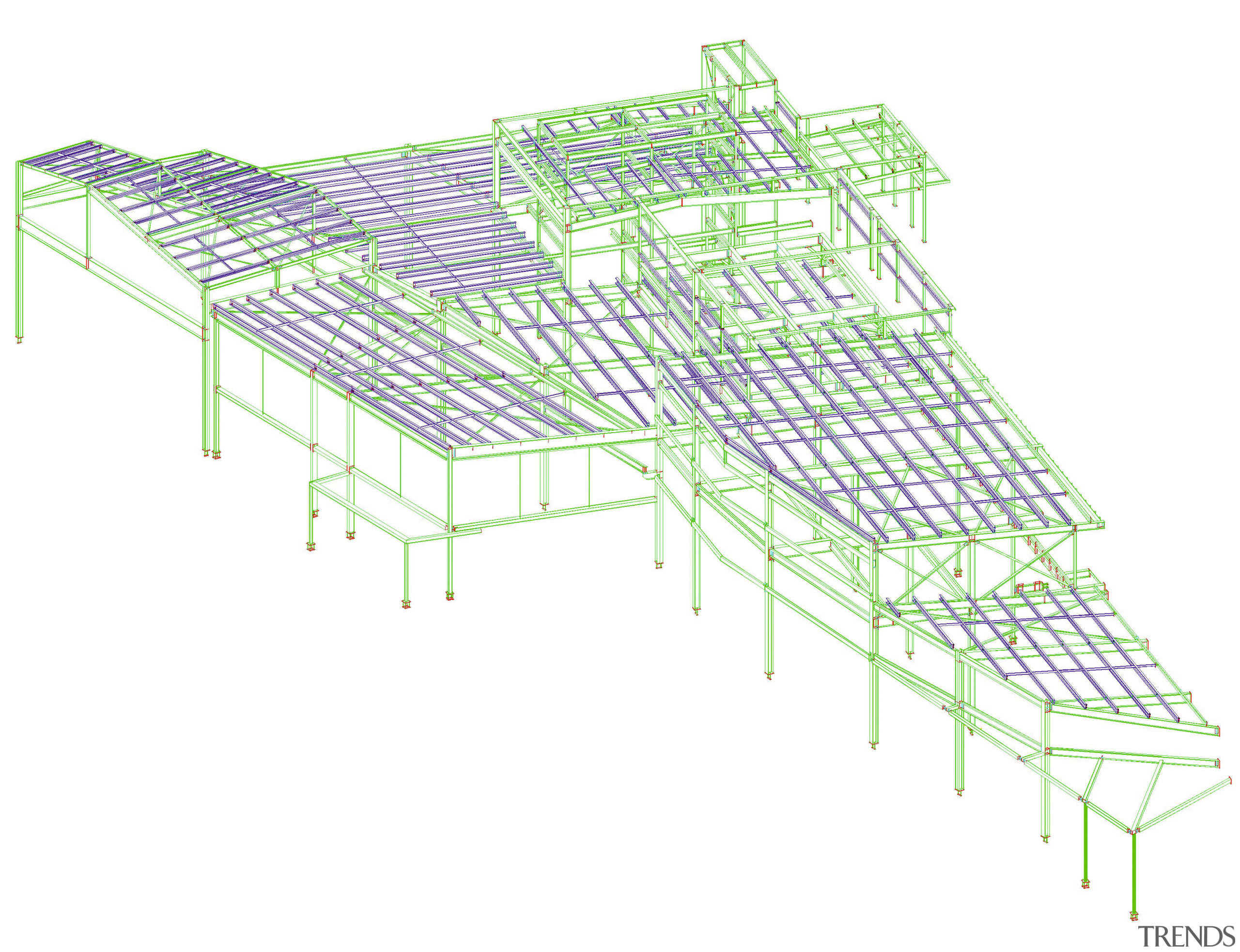 A view of a construction plan. - A angle, area, line, product, product design, roof, structure, white