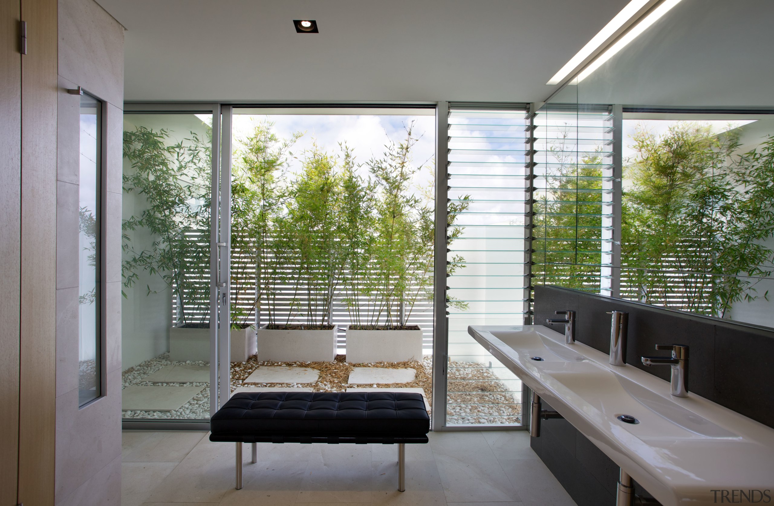 The storage in this ensuite bathroom is on architecture, daylighting, house, interior design, real estate, window, gray