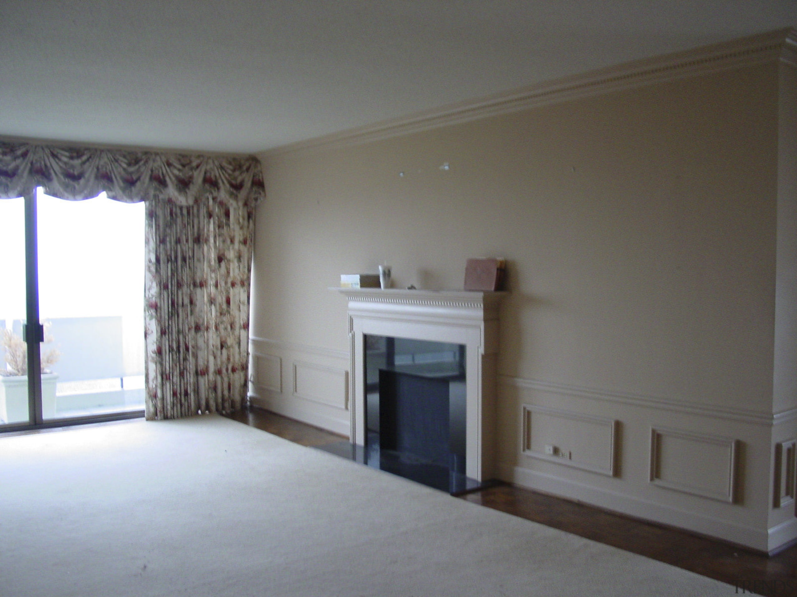 This home was remodeled by Mark Williams Design ceiling, floor, home, house, interior design, living room, plaster, property, real estate, room, wall, window, gray