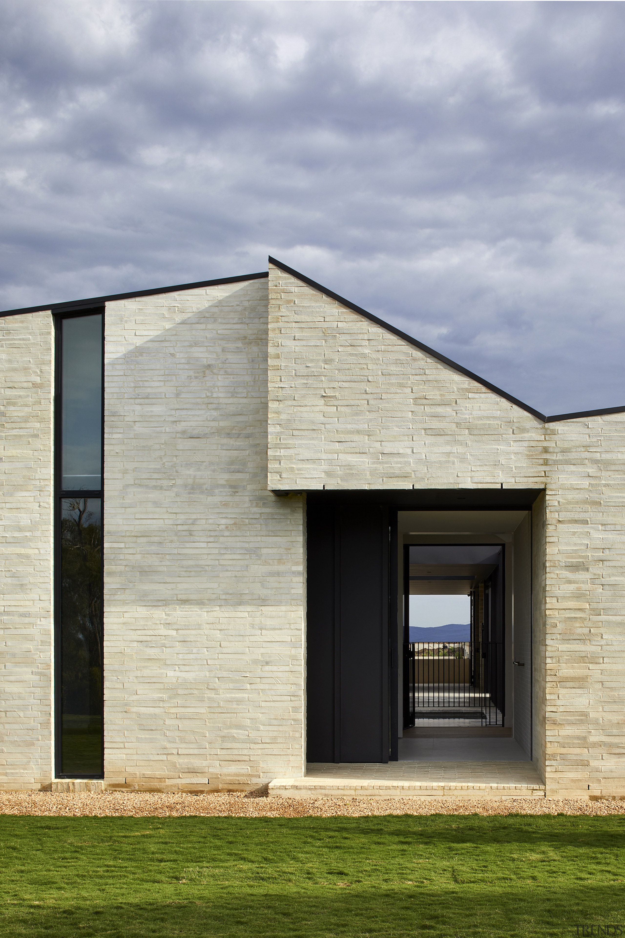 Hand-made bricks form part of the home's cladding. 