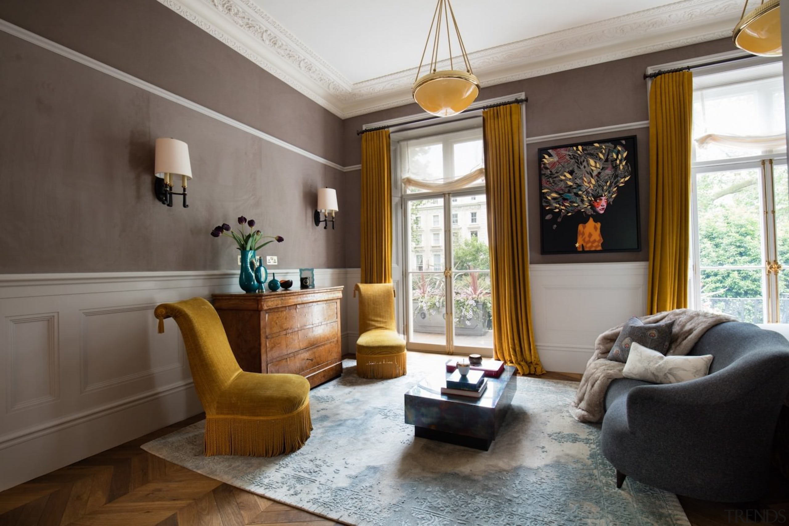 Architect: Alchemi GroupStory from Devon &amp; ceiling, home, interior design, living room, property, real estate, room, window, gray