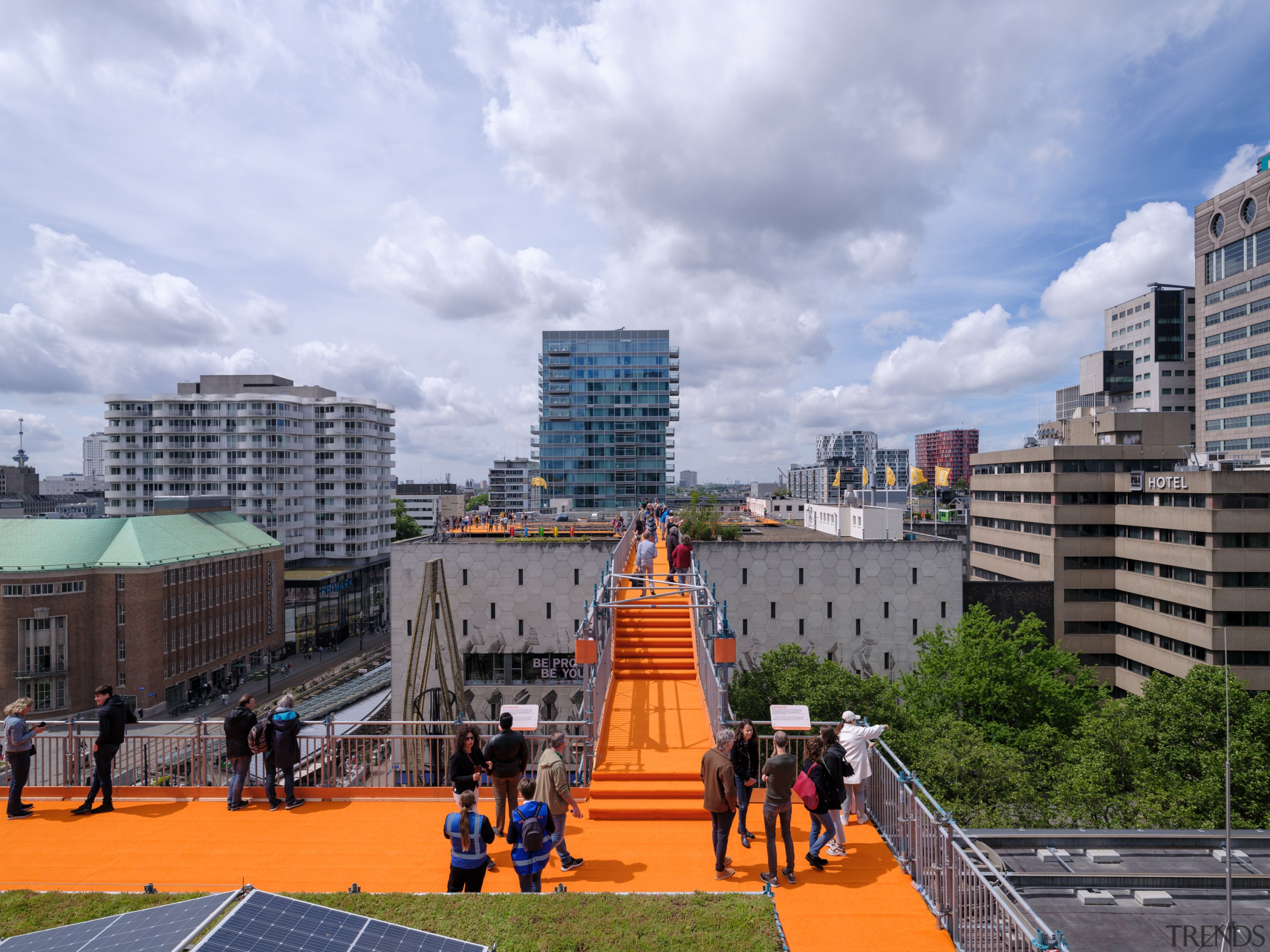 The rooftop strip of orange is a facilitator 