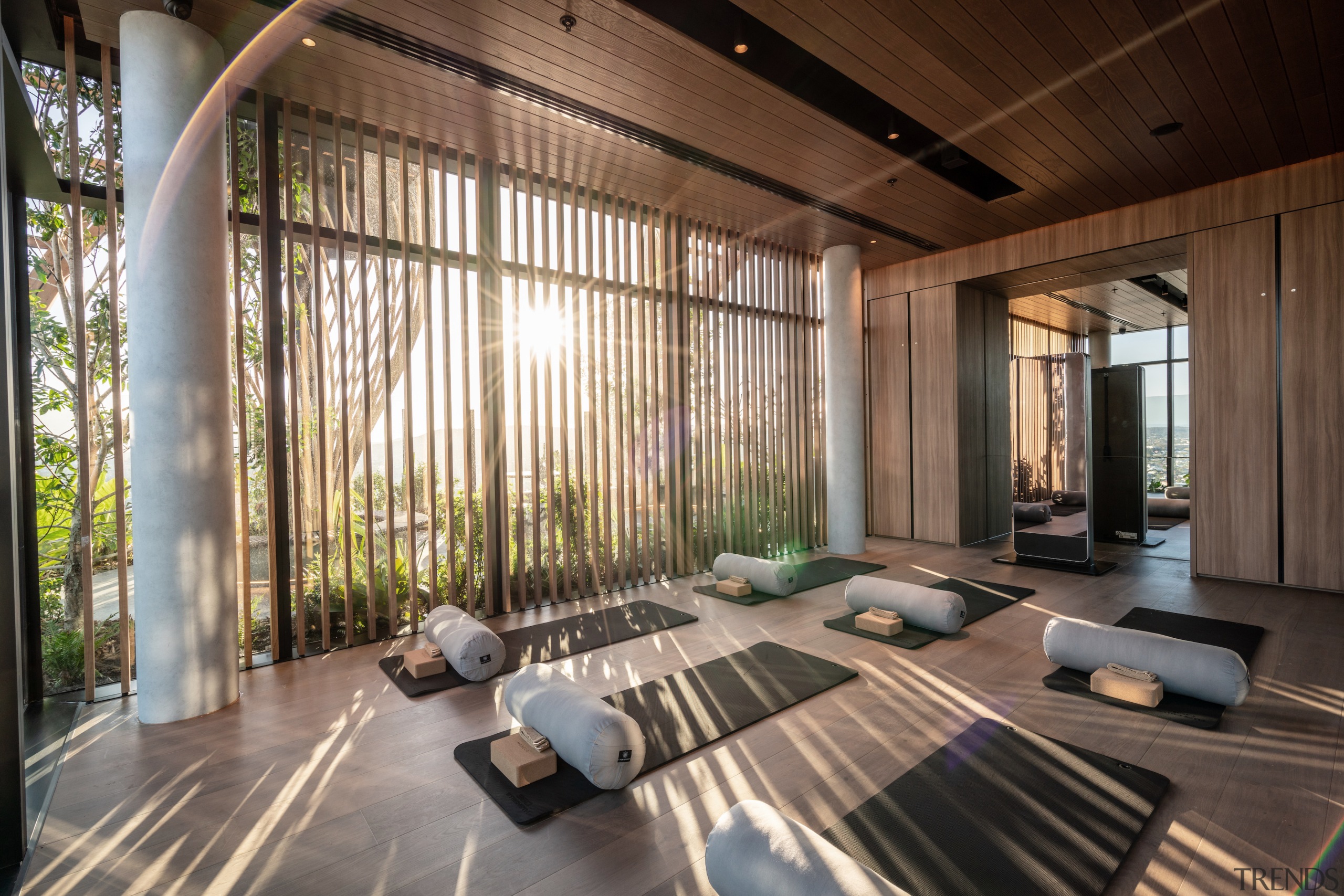 Amenities include infinity pool, spa, saunas, a fitness 