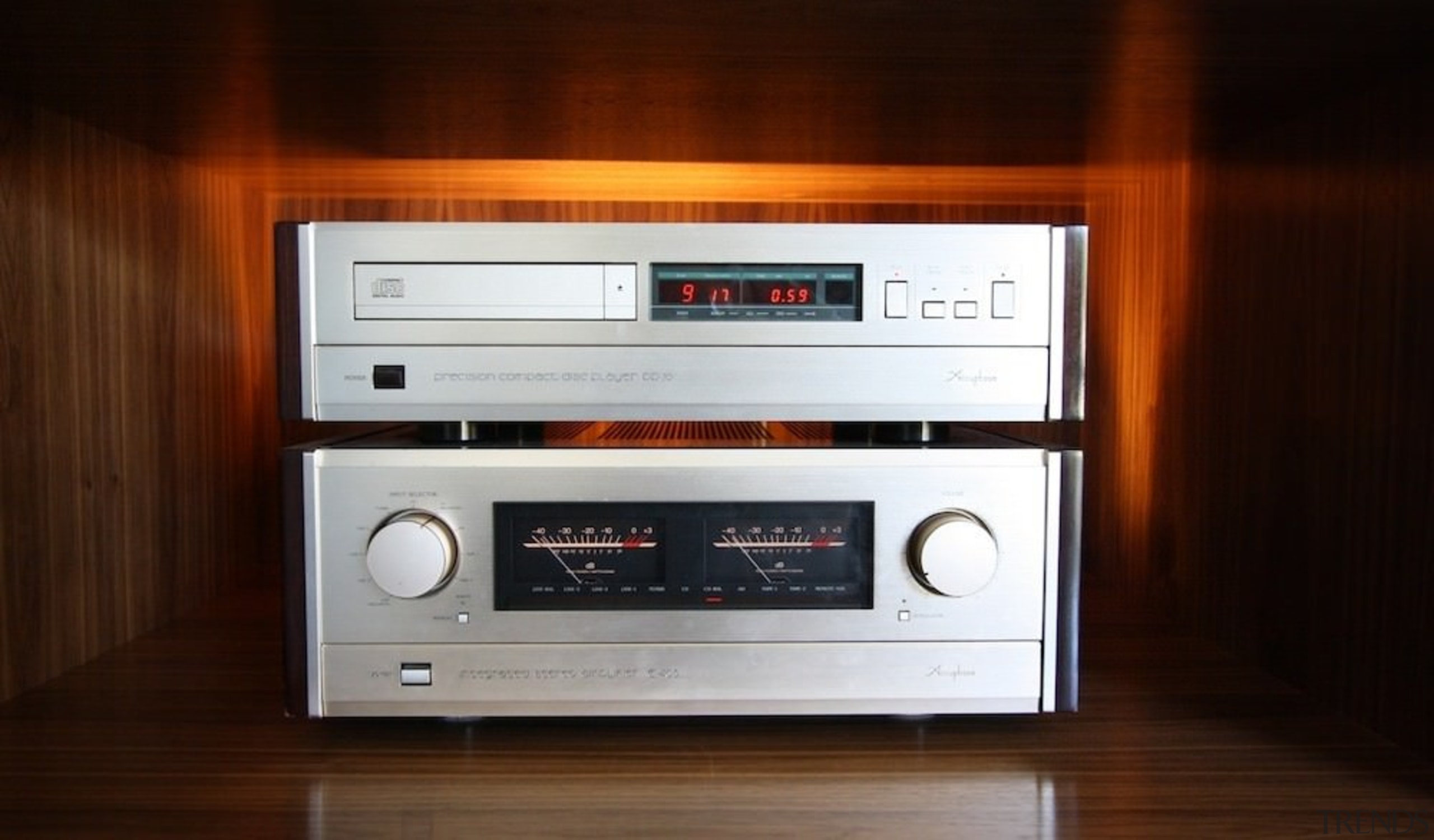 The architect spared no expense - The architect audio, audio equipment, audio receiver, cassette deck, electronic device, electronics, musical instrument accessory, radio, stereophonic sound, technology, red, brown