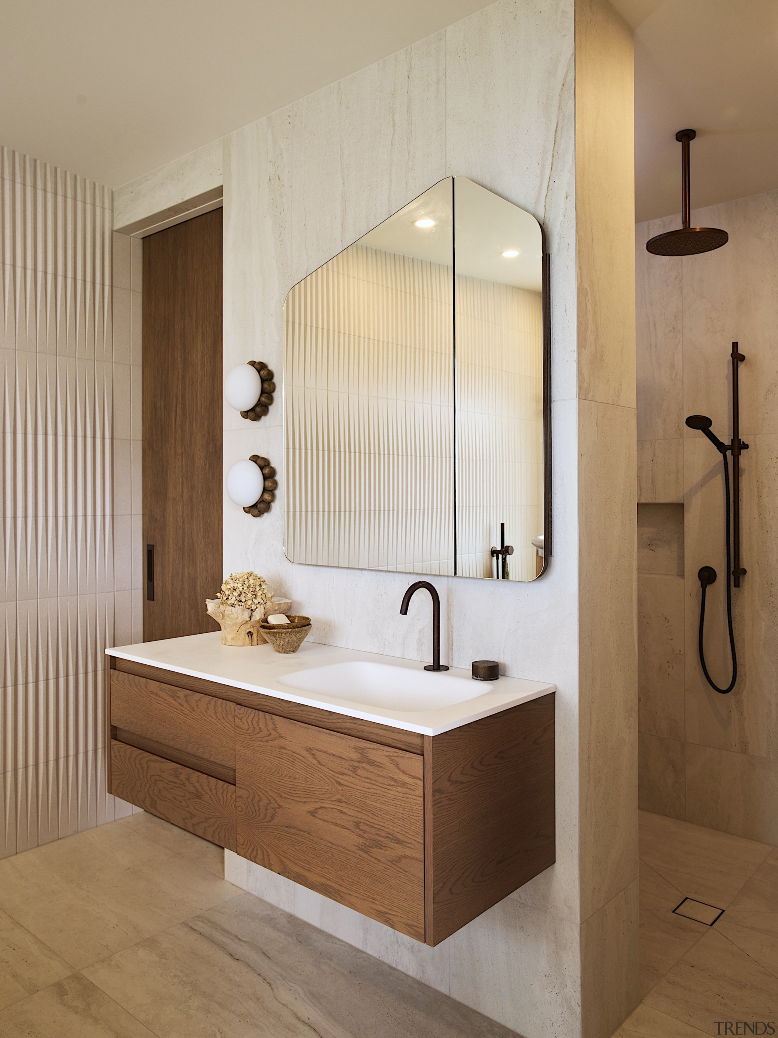 With the bathroom partly on show from the 