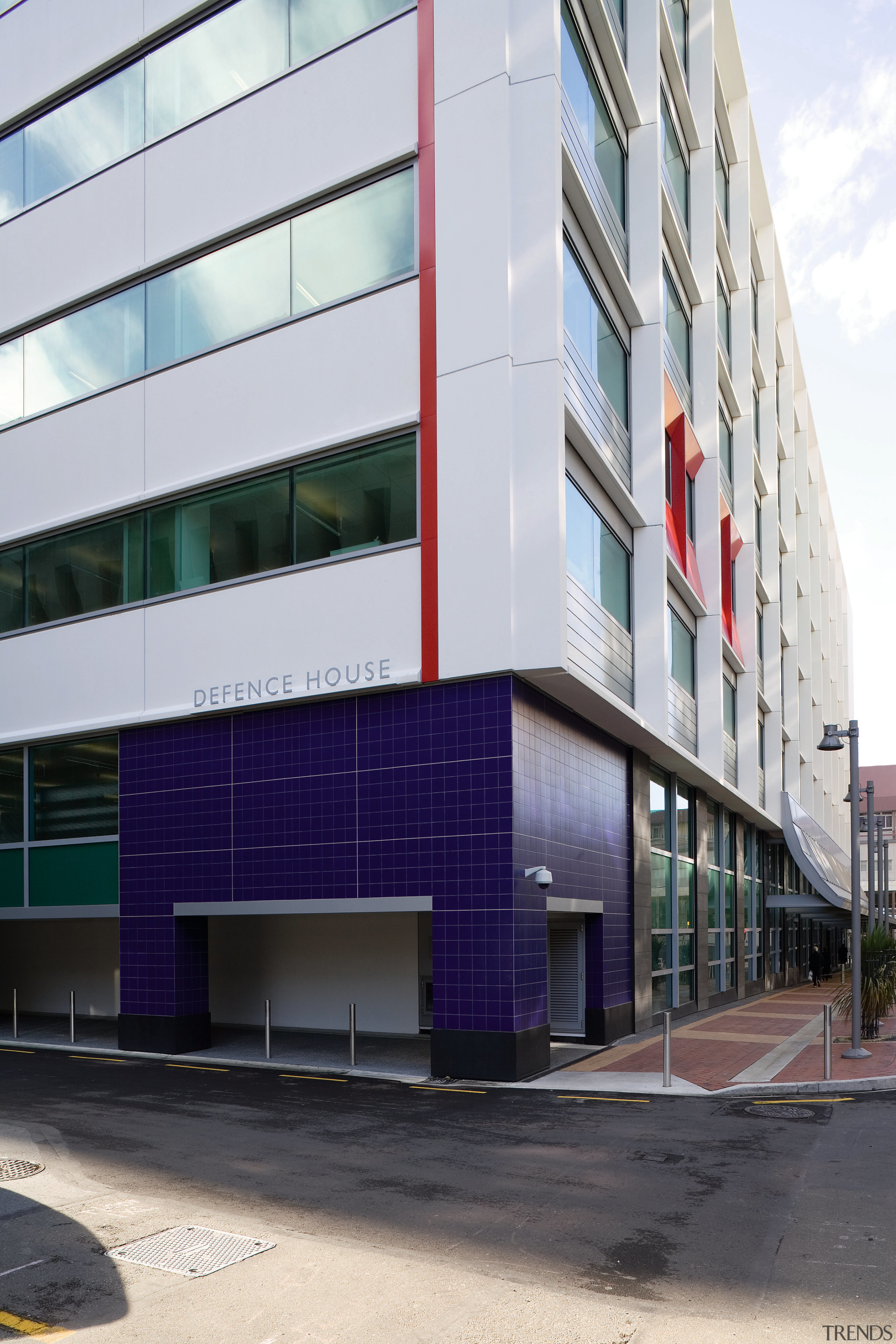 A view of the Headquarters of the New apartment, architecture, building, commercial building, condominium, corporate headquarters, facade, headquarters, house, metropolitan area, mixed use, neighbourhood, residential area, white