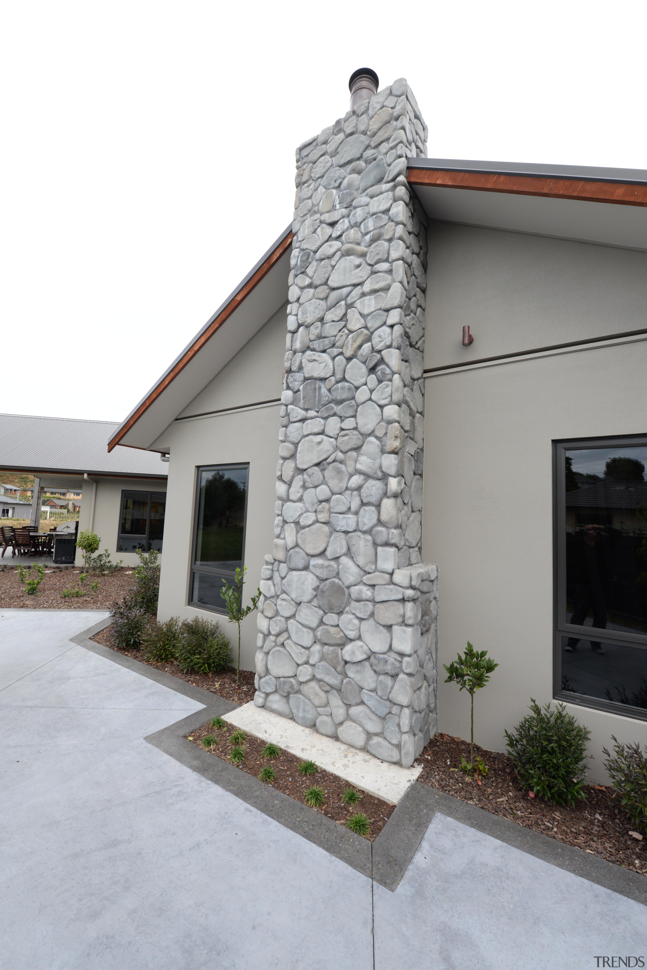 Tilt slab pre-cast concrete cladding and feature river facade, home, monument, stone wall, structure, wall, gray, white