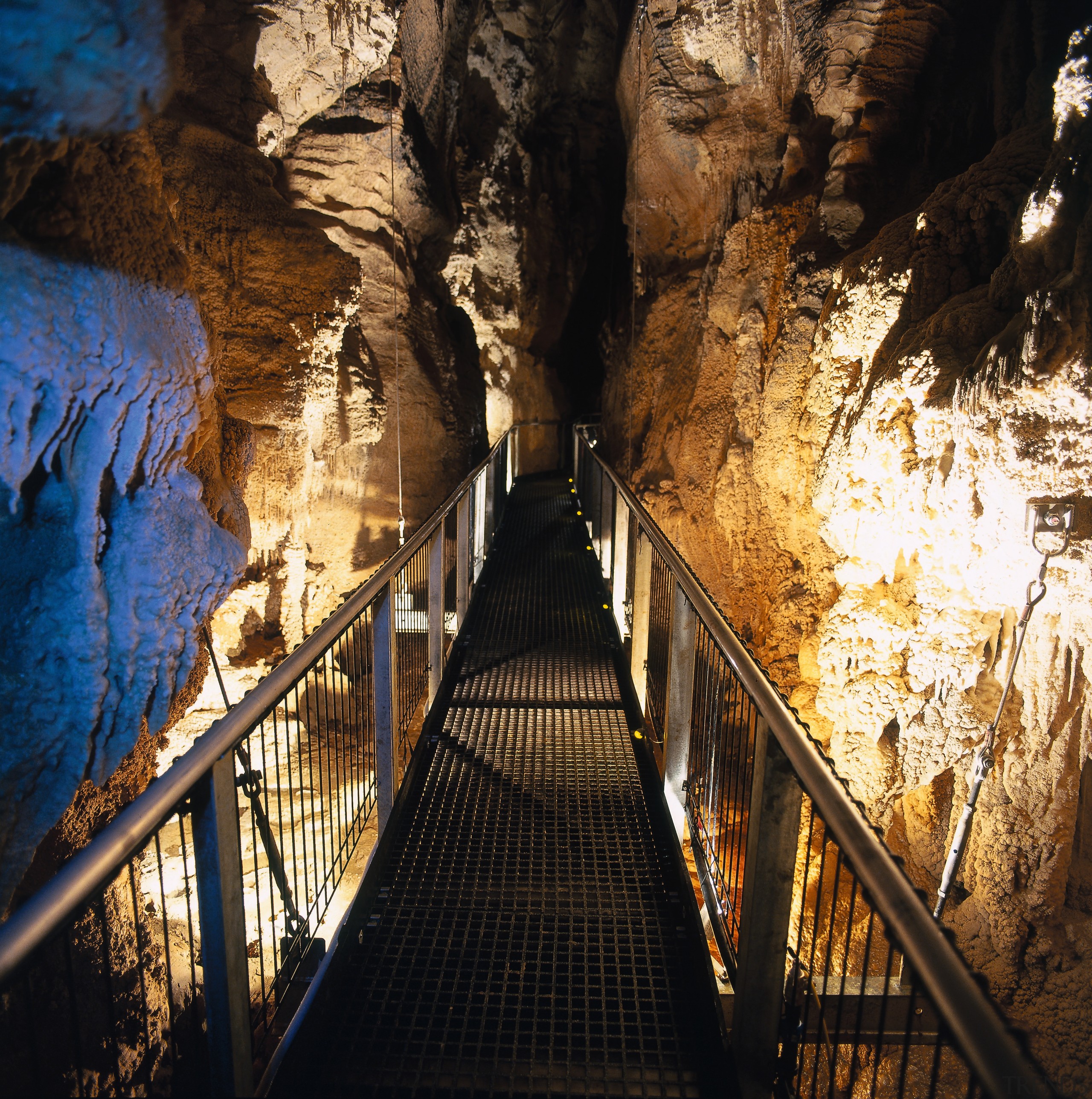 A view of the construction work performed by cave, formation, tourist attraction, black