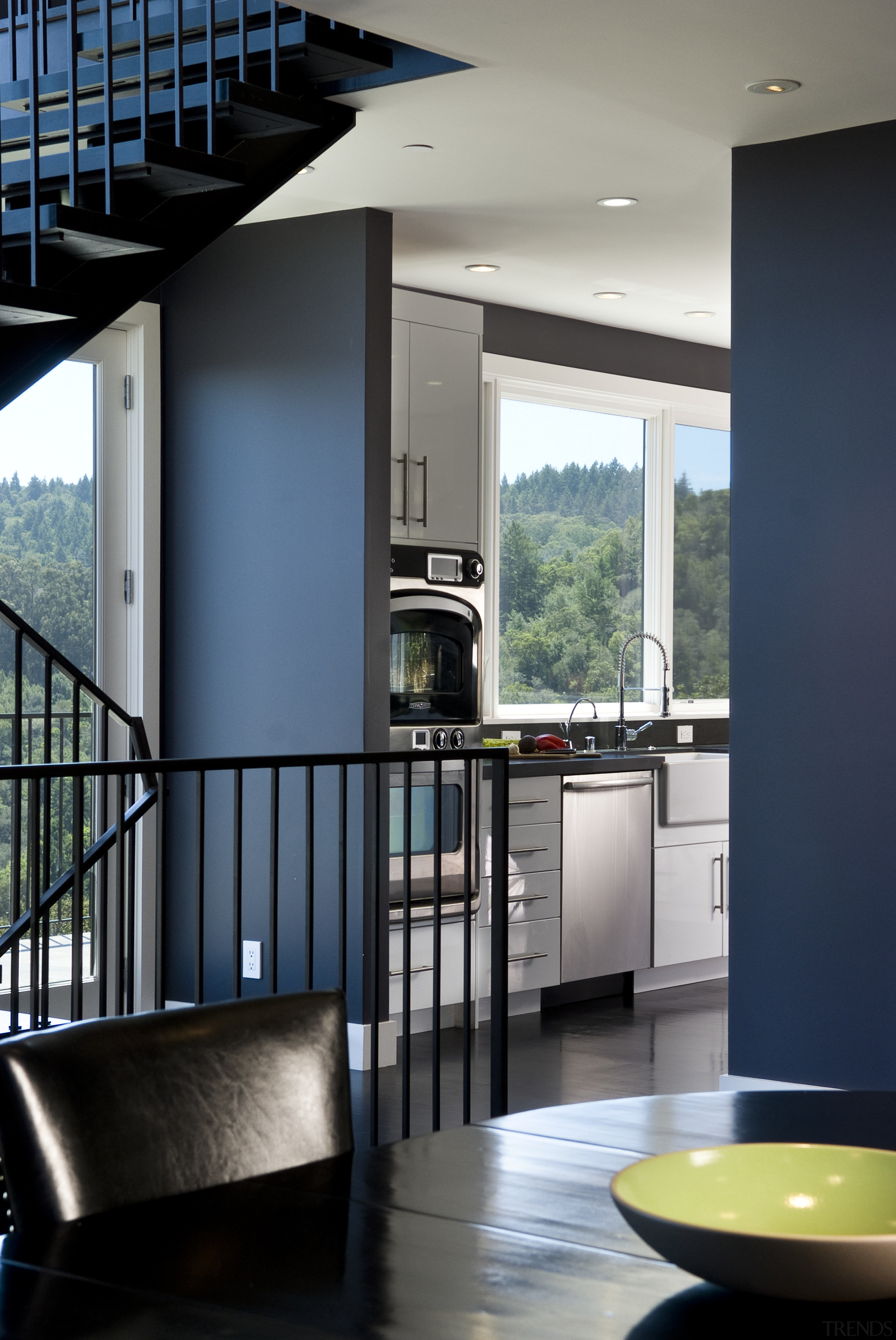 Euro style cabinetry doors. Dark quartzite counter tops. architecture, home, house, interior design, window, black, gray