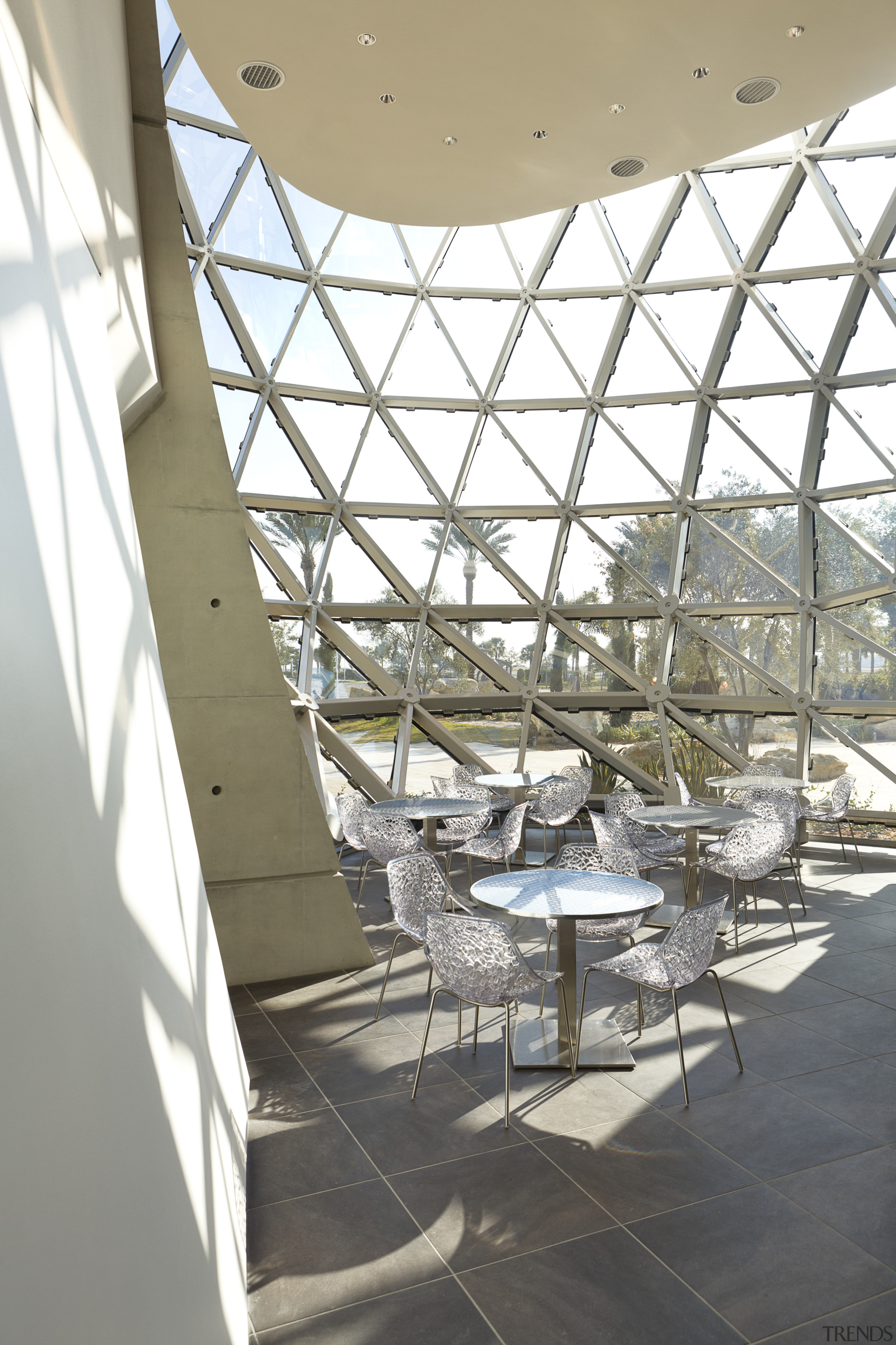 View of new art museum designed to house architecture, building, ceiling, daylighting, daytime, glass, interior design, structure, tourist attraction, white, gray