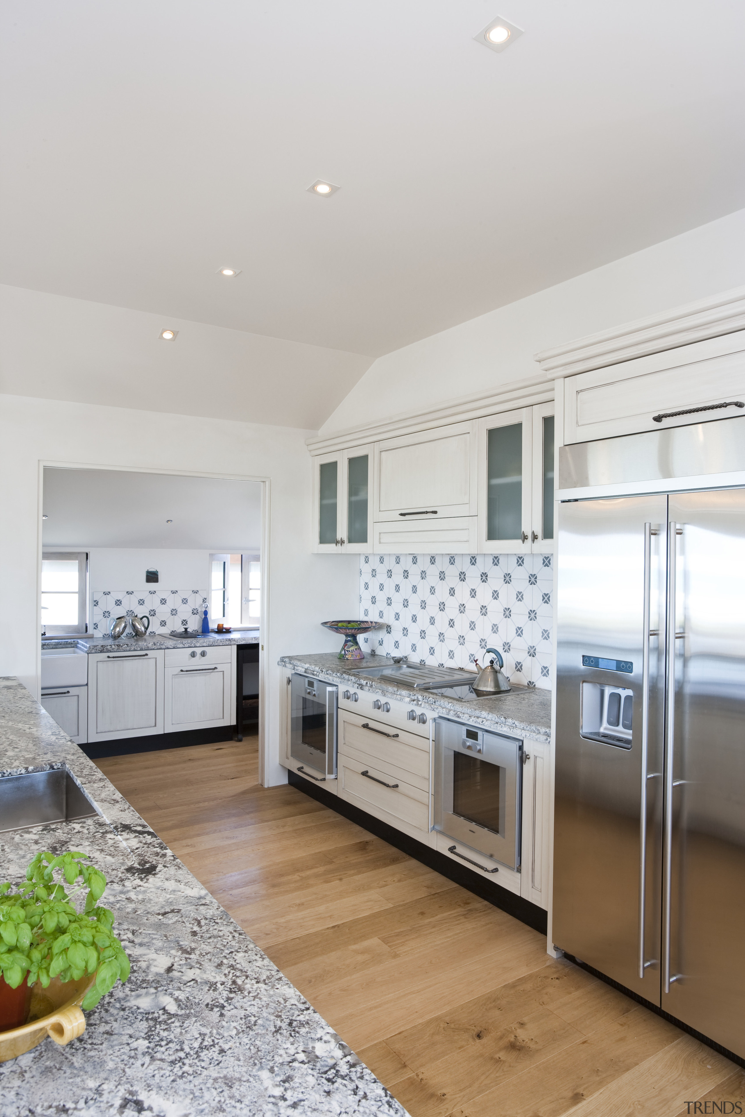 Traditional kitchen with stainless steel appliances cabinetry, countertop, cuisine classique, home, interior design, kitchen, real estate, room, gray