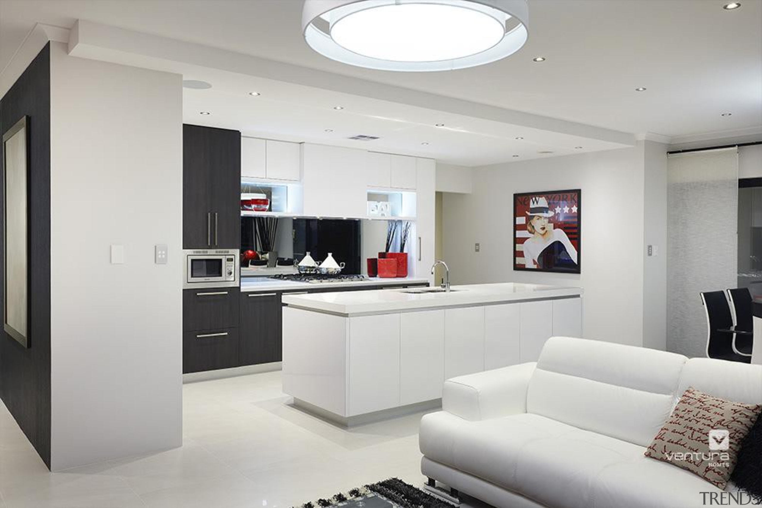 Kitchen design. - The Montrose Display Home - interior design, living room, gray, white