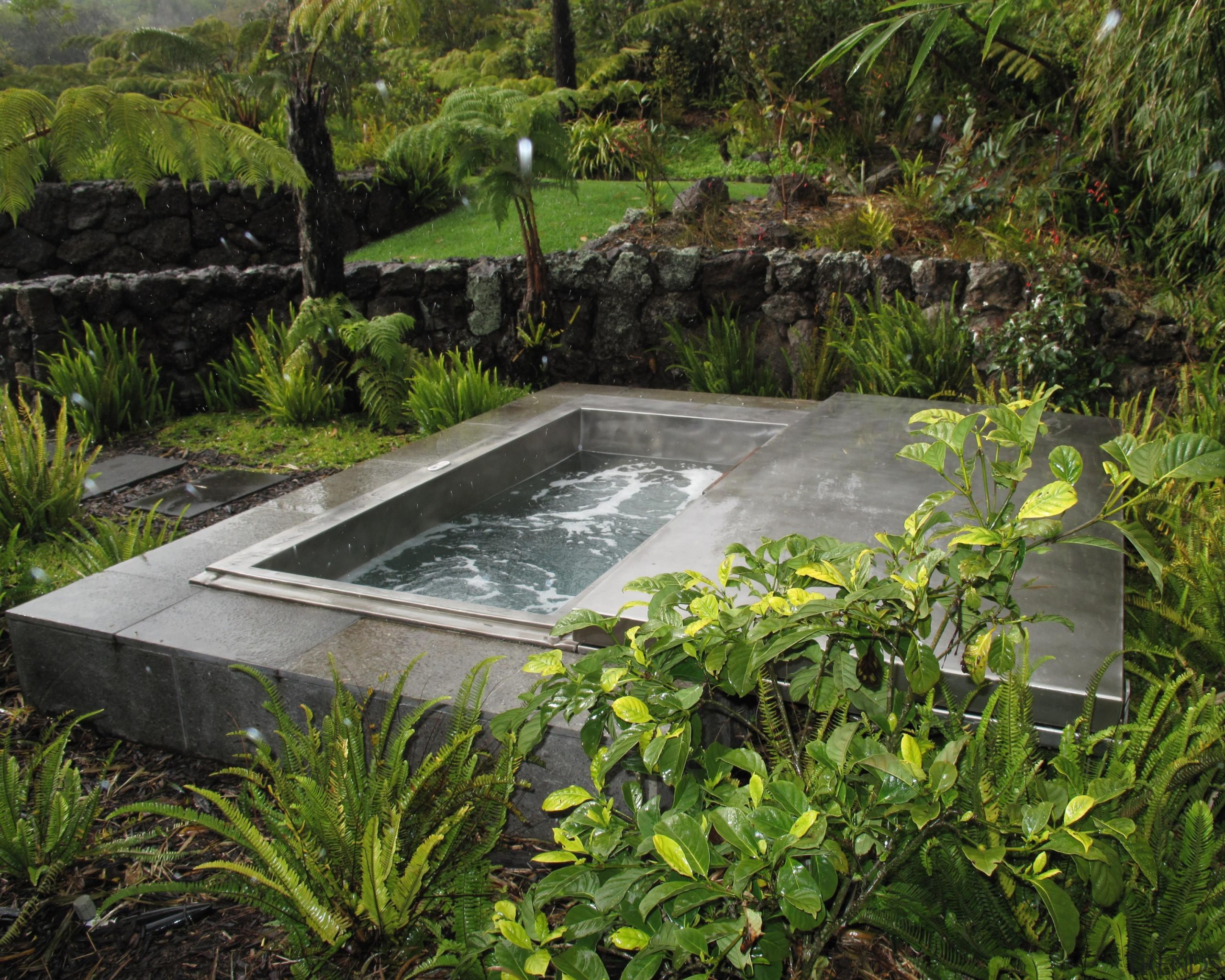 300 dpi hawaii spa with cover.jpg - 300_dpi_hawaii_spa_with_cover.jpg garden, landscape, pond, vegetation, water, water feature, water resources, watercourse, brown
