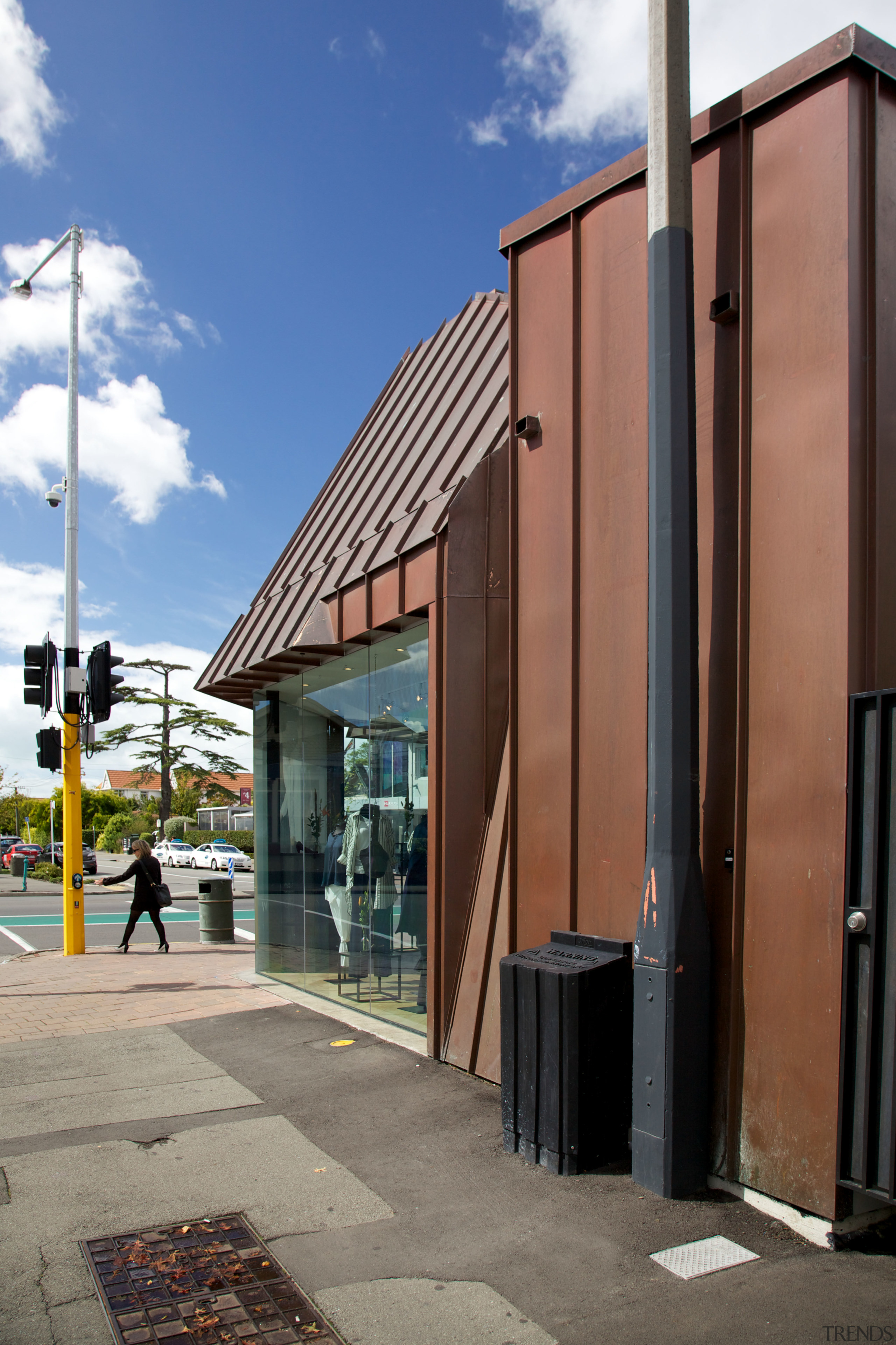 This new retail building in a high-end Christchurch architecture, building, city, commercial building, facade, house, neighbourhood, real estate, residential area, sky, gray