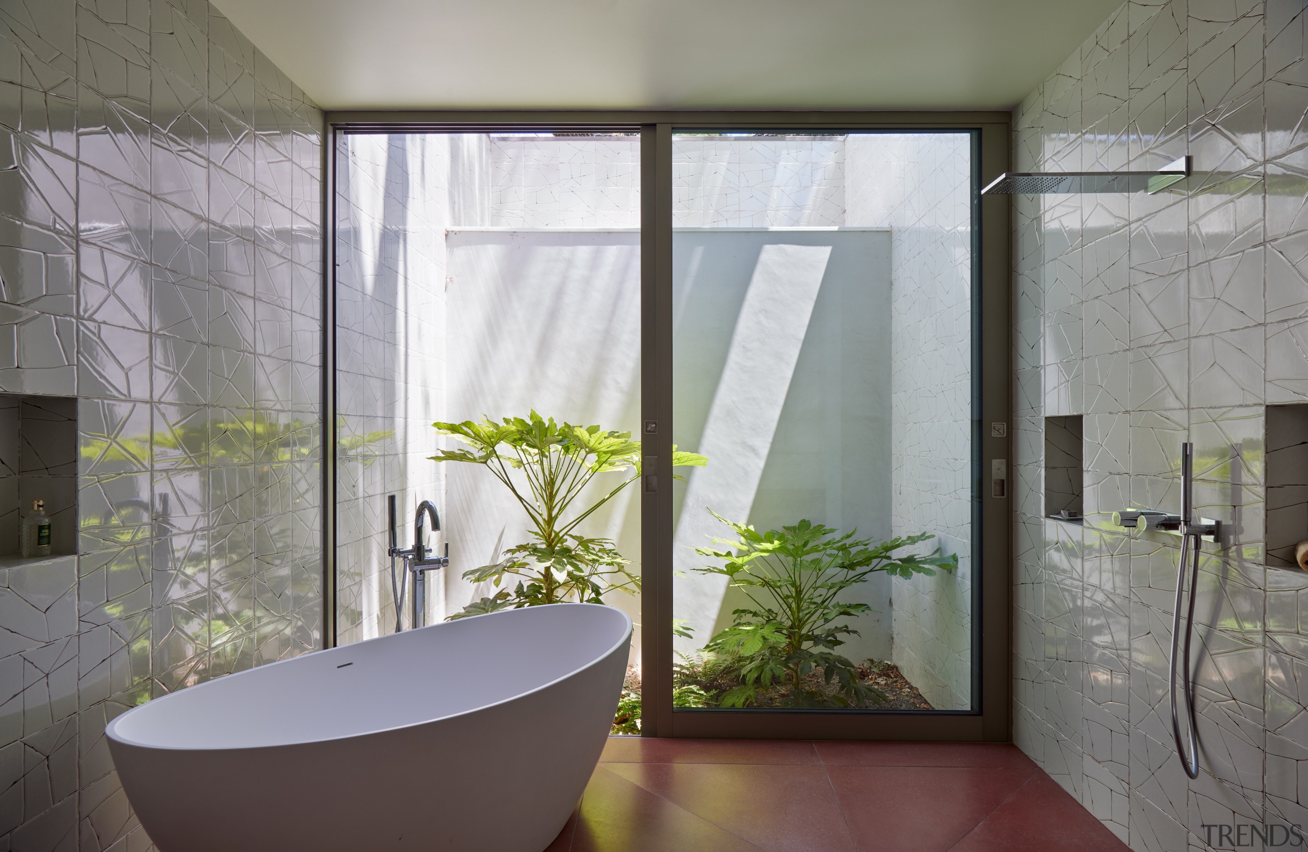 The shared front bathroom with dedicated small courtyard. 