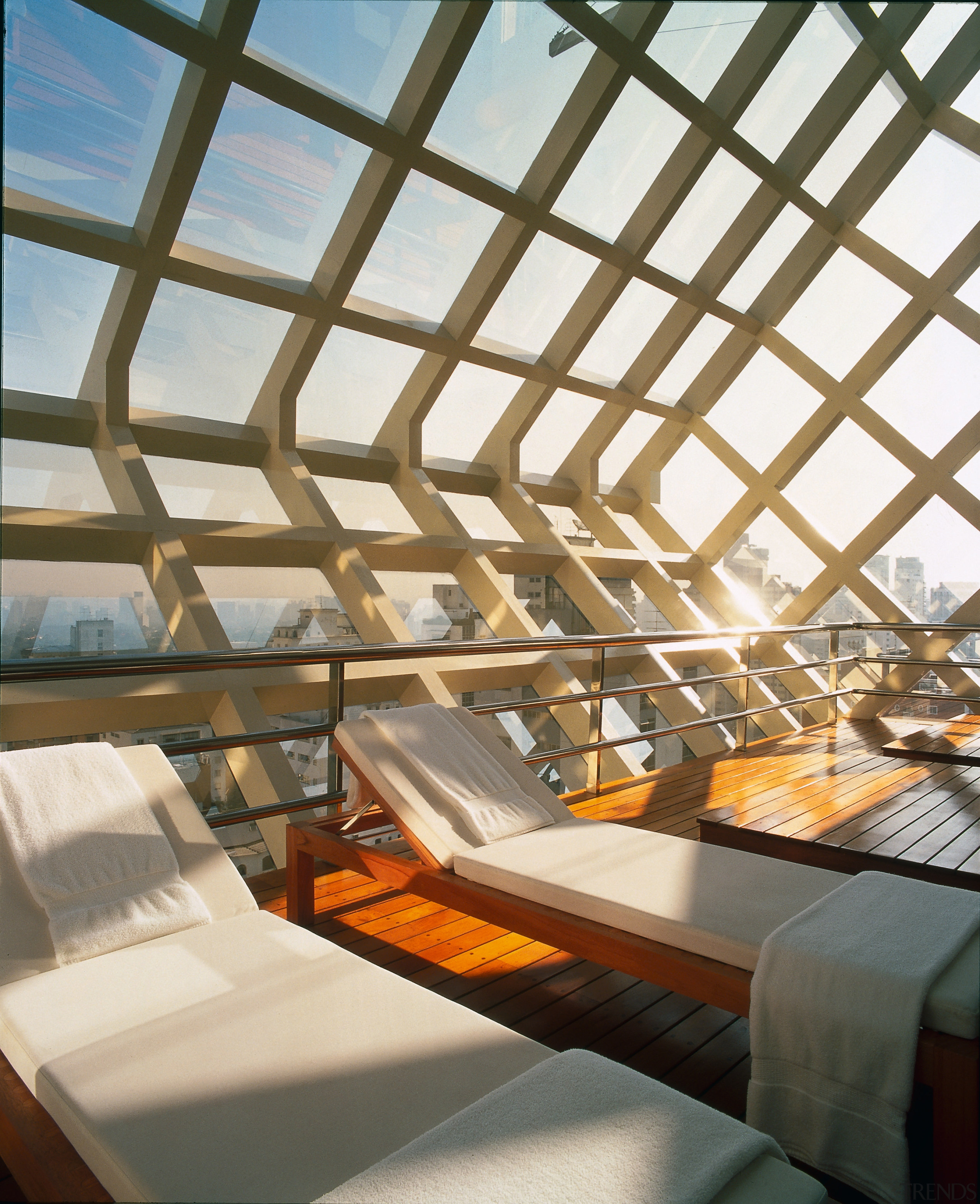 View of the penthouse - View of the apartment, architecture, ceiling, daylighting, home, interior design, roof, window, brown, white